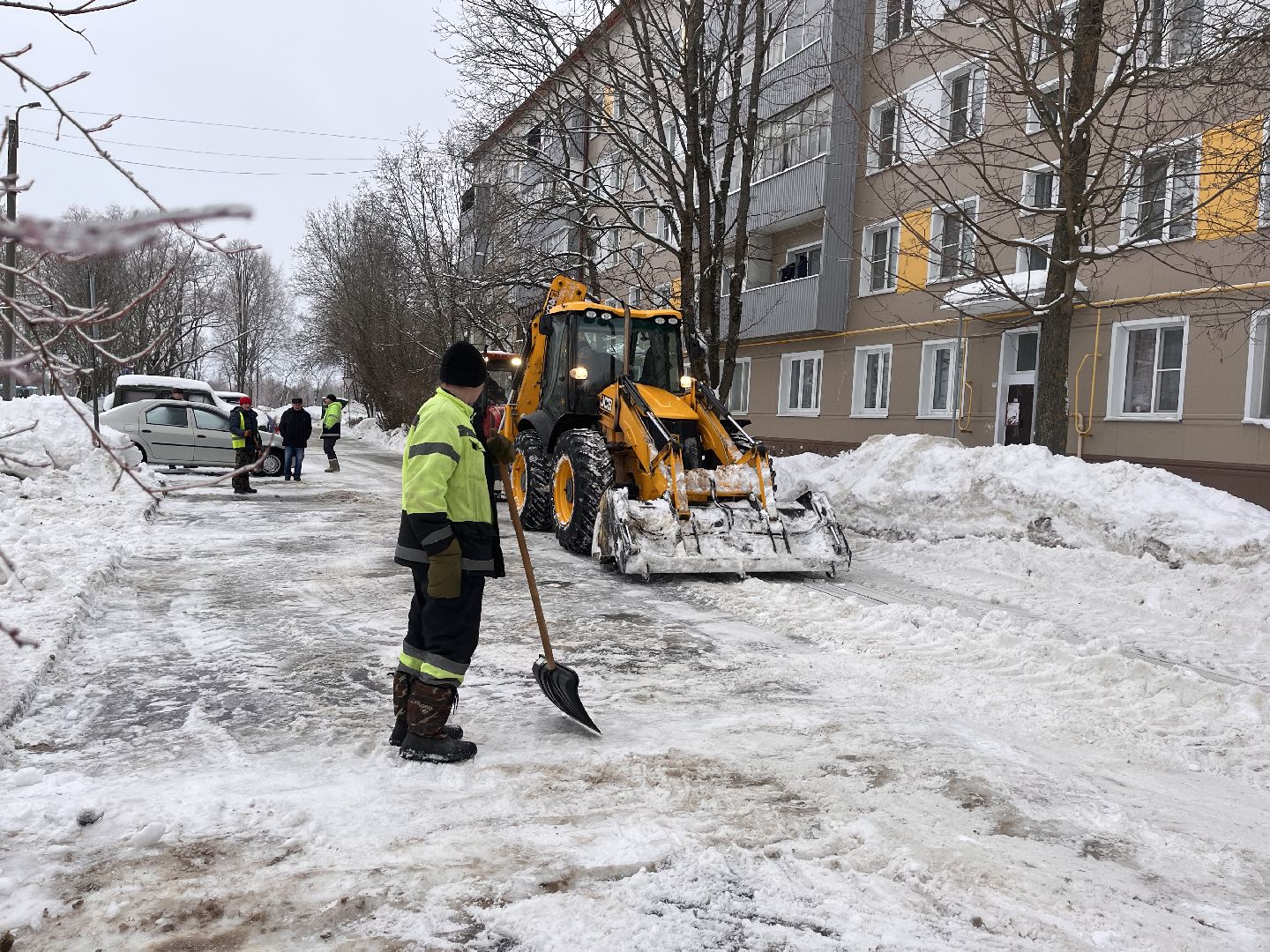 шаховская, ледяной дождь, снег, уборка снега,
