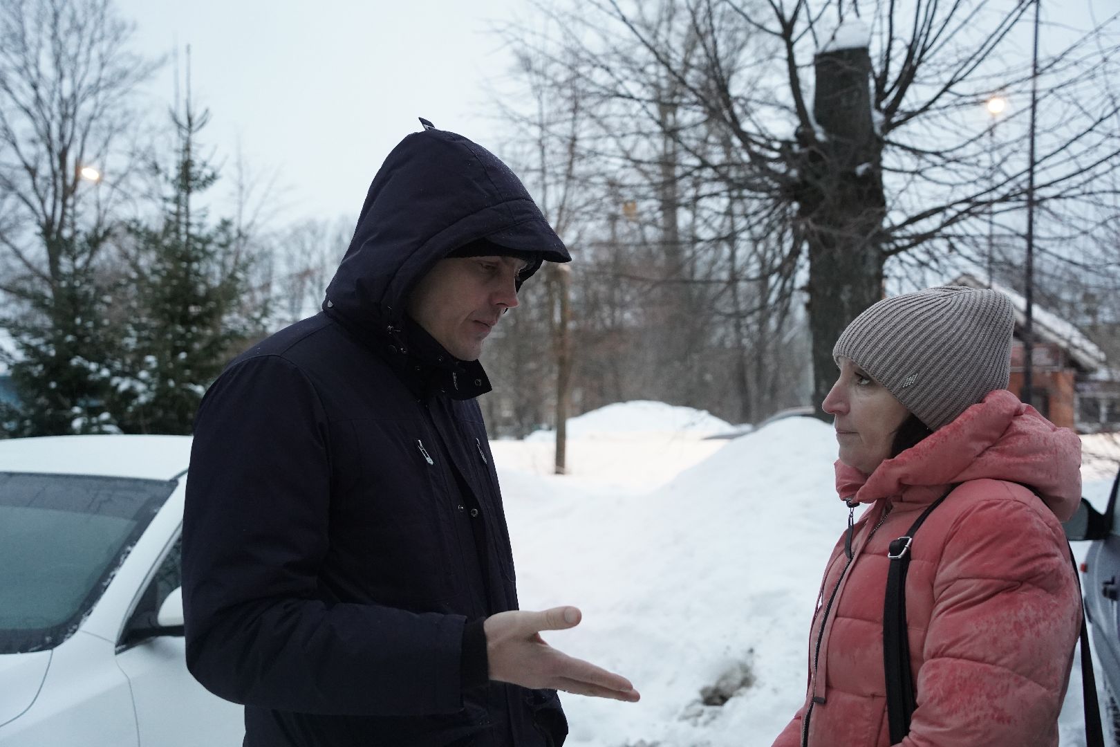 встреча с жителями, Рошаль, большая шатура, встреча во дворе,