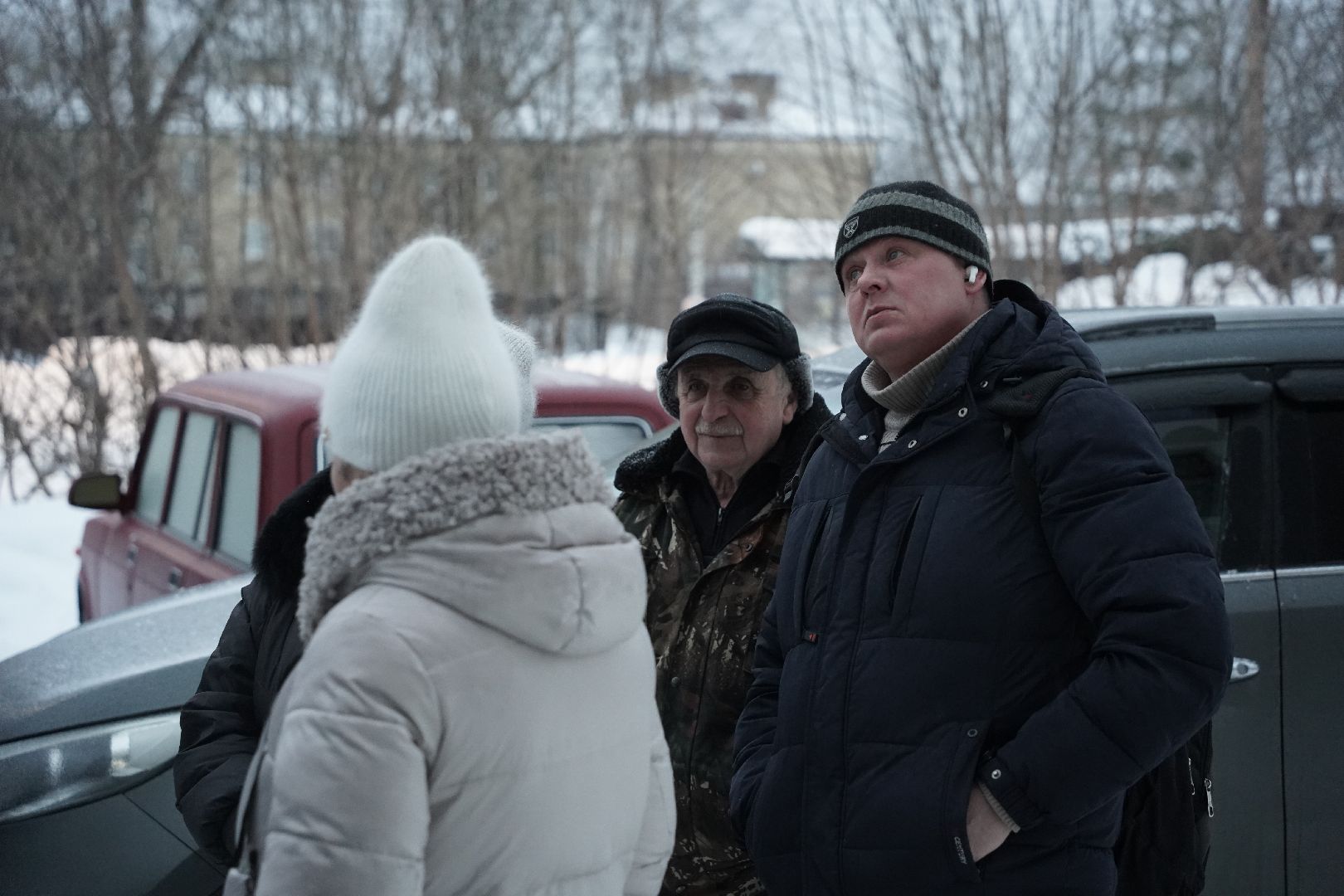 встреча с жителями, Рошаль, большая шатура, встреча во дворе,