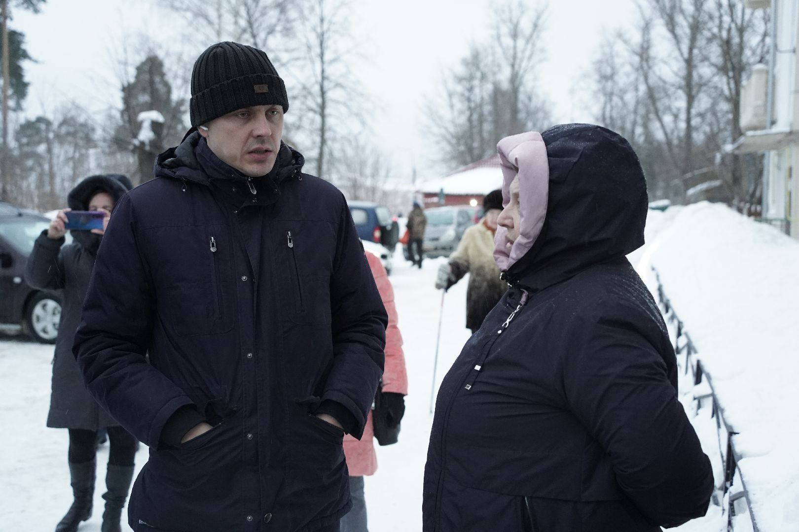 встреча с жителями, Рошаль, большая шатура, встреча во дворе,