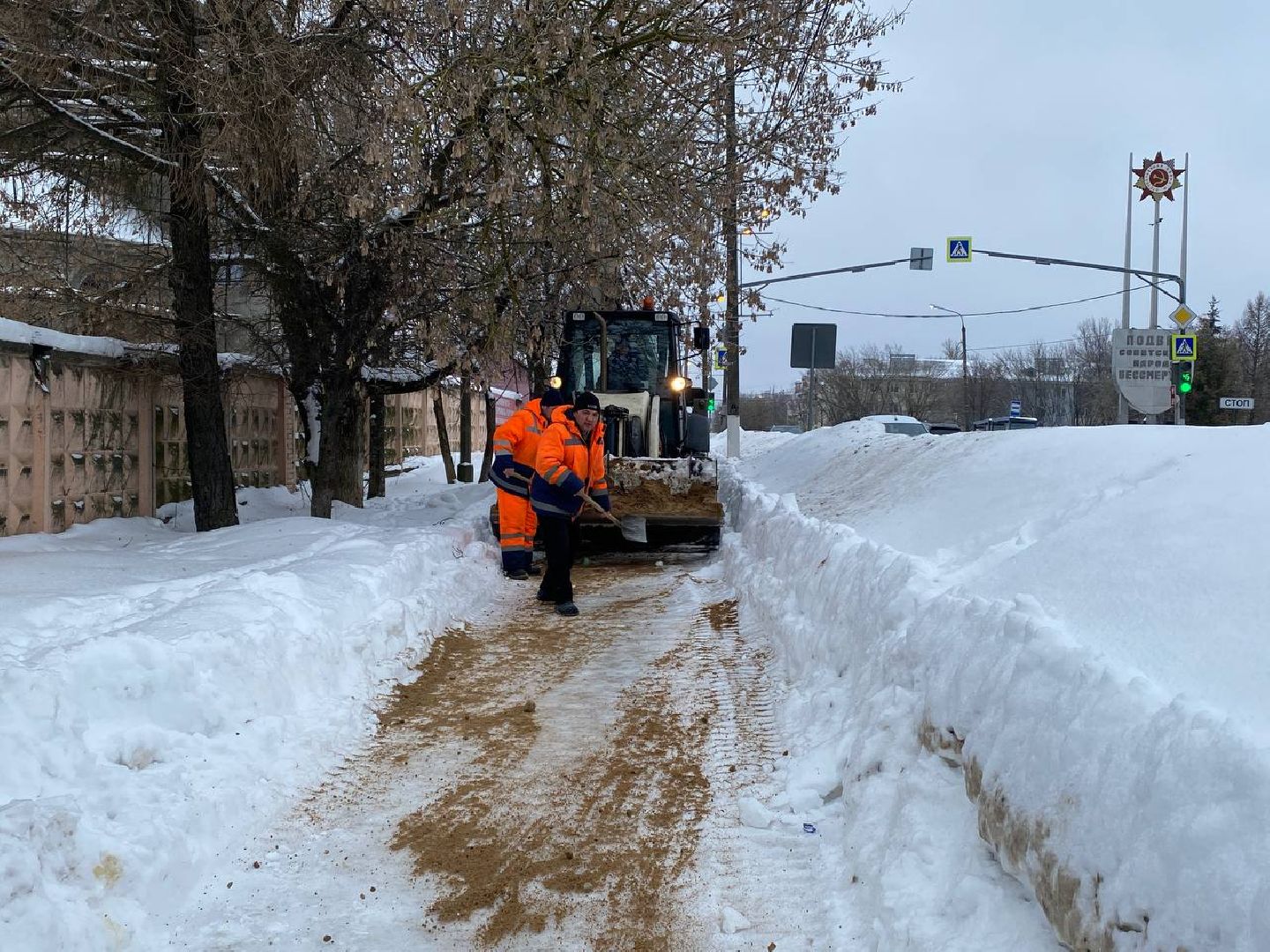 чехов, благоустойство, мосавтодор, обработка дорог, наледь,