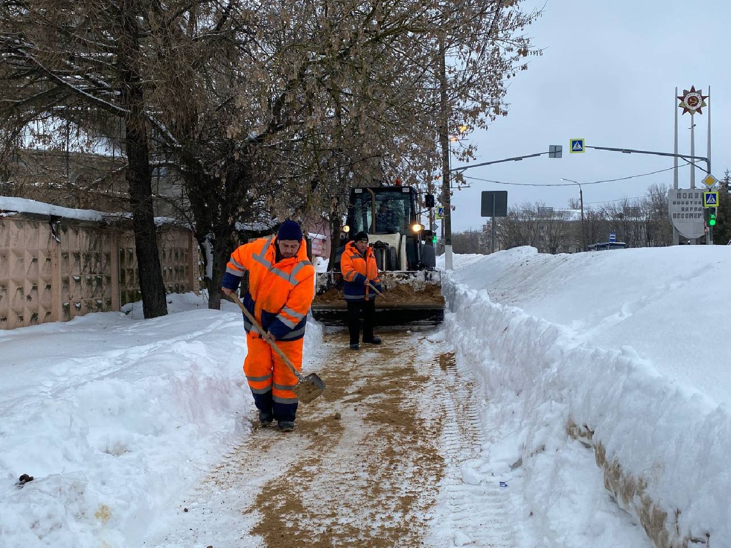 чехов, благоустойство, мосавтодор, обработка дорог, наледь,