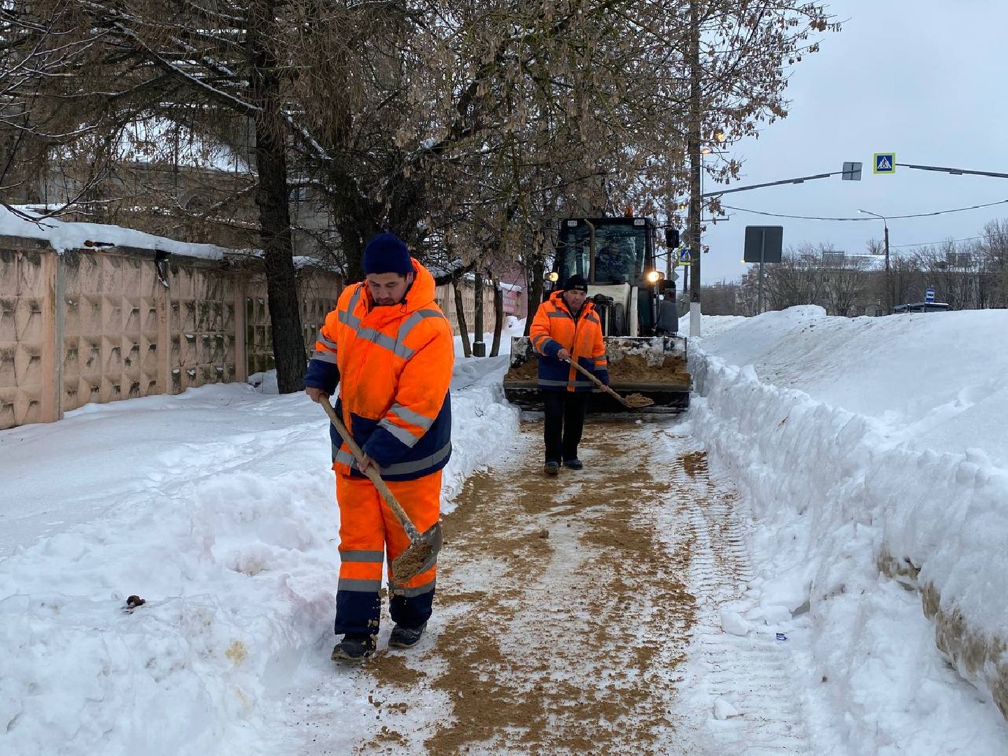 чехов, благоустойство, мосавтодор, обработка дорог, наледь,