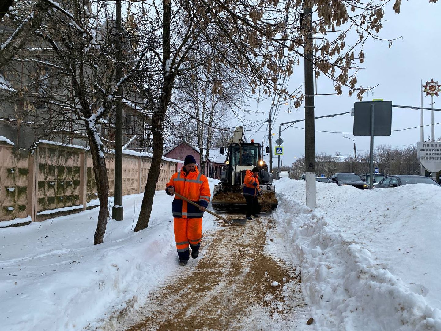 чехов, благоустойство, мосавтодор, обработка дорог, наледь,