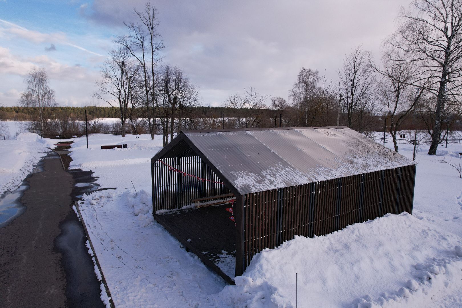 видео с коптера, парк,