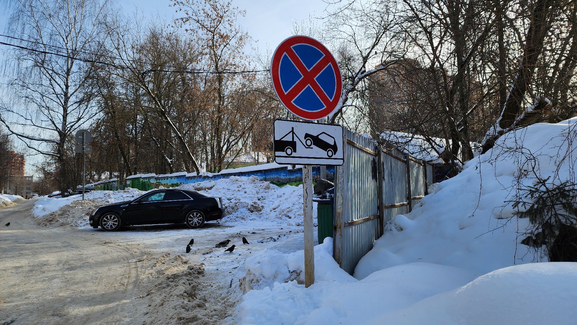 Подмосковье, Городской округ Пушкинский, Ивантеевка, знаки запрета парковки, благоуйстройство,