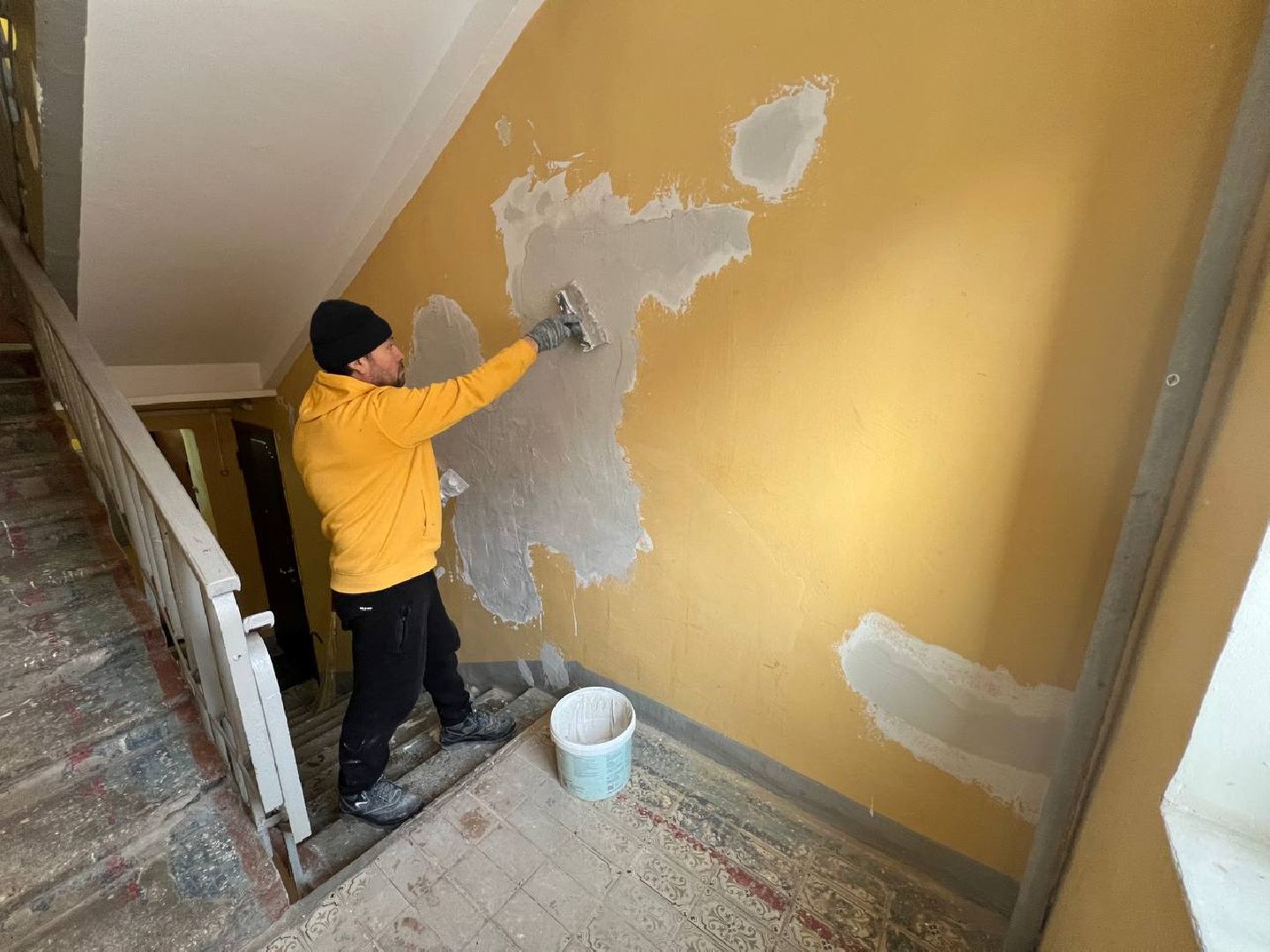 Реутов, ЖКХ, ремонт подъезда, штукатурка, краска,