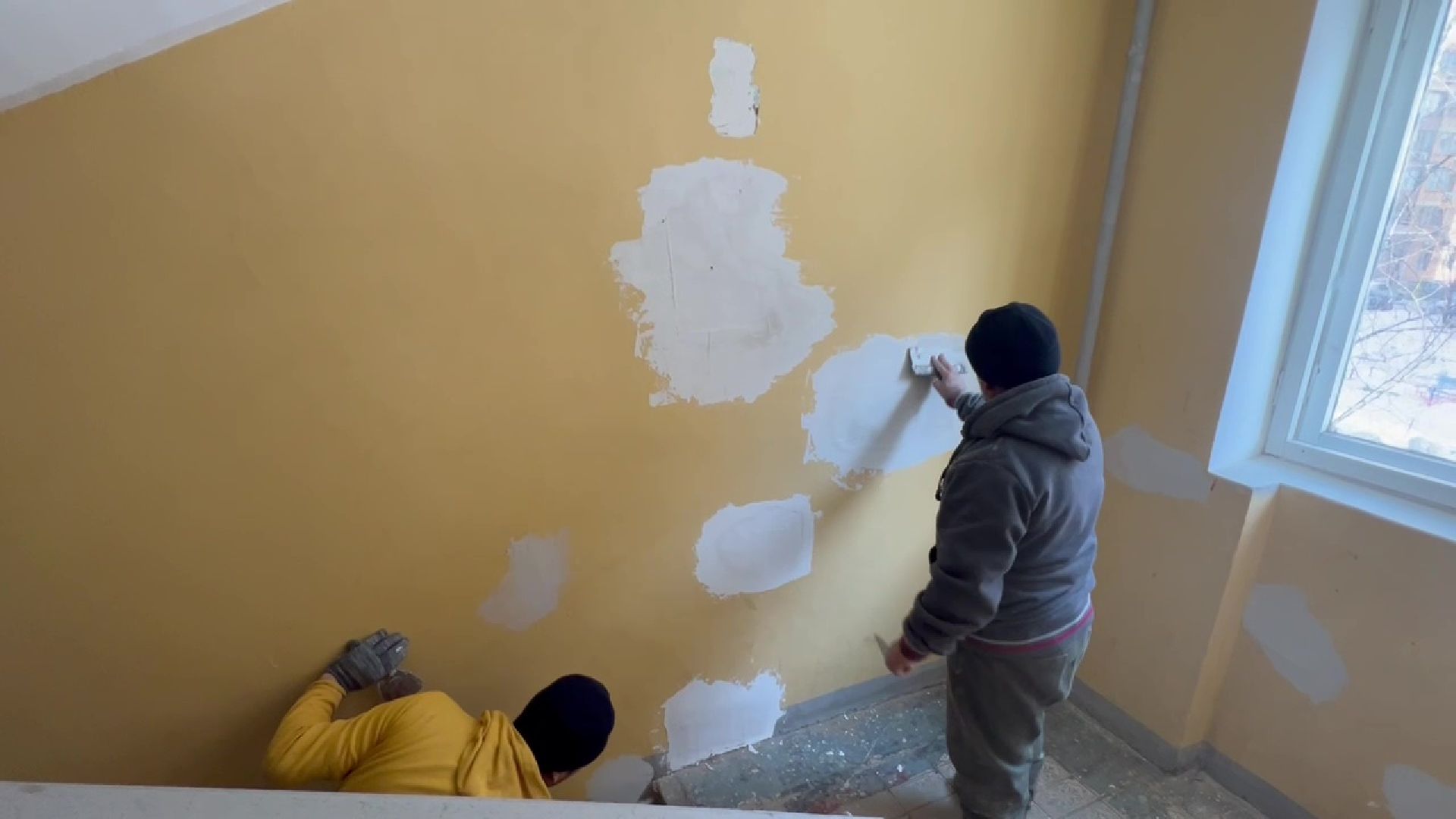 Реутов, ЖКХ, ремонт подъезда, штукатурка, краска,