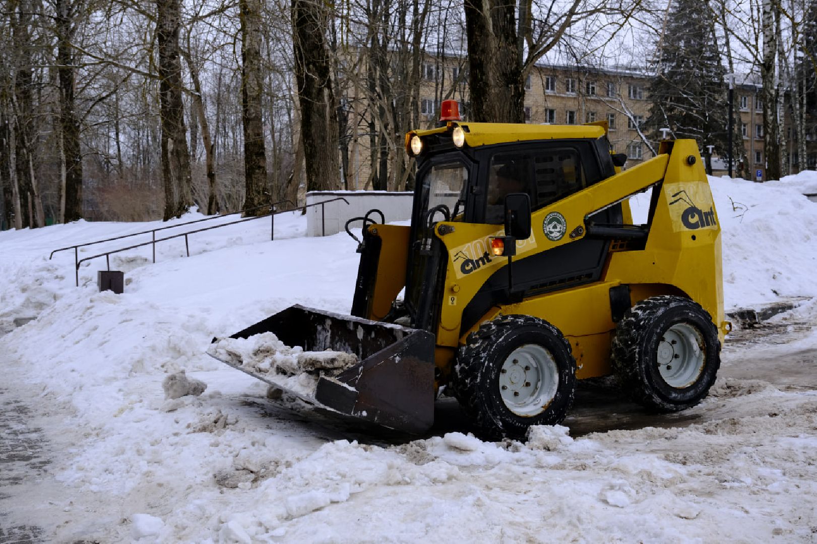 пущино, уборка, снег, снегопад,