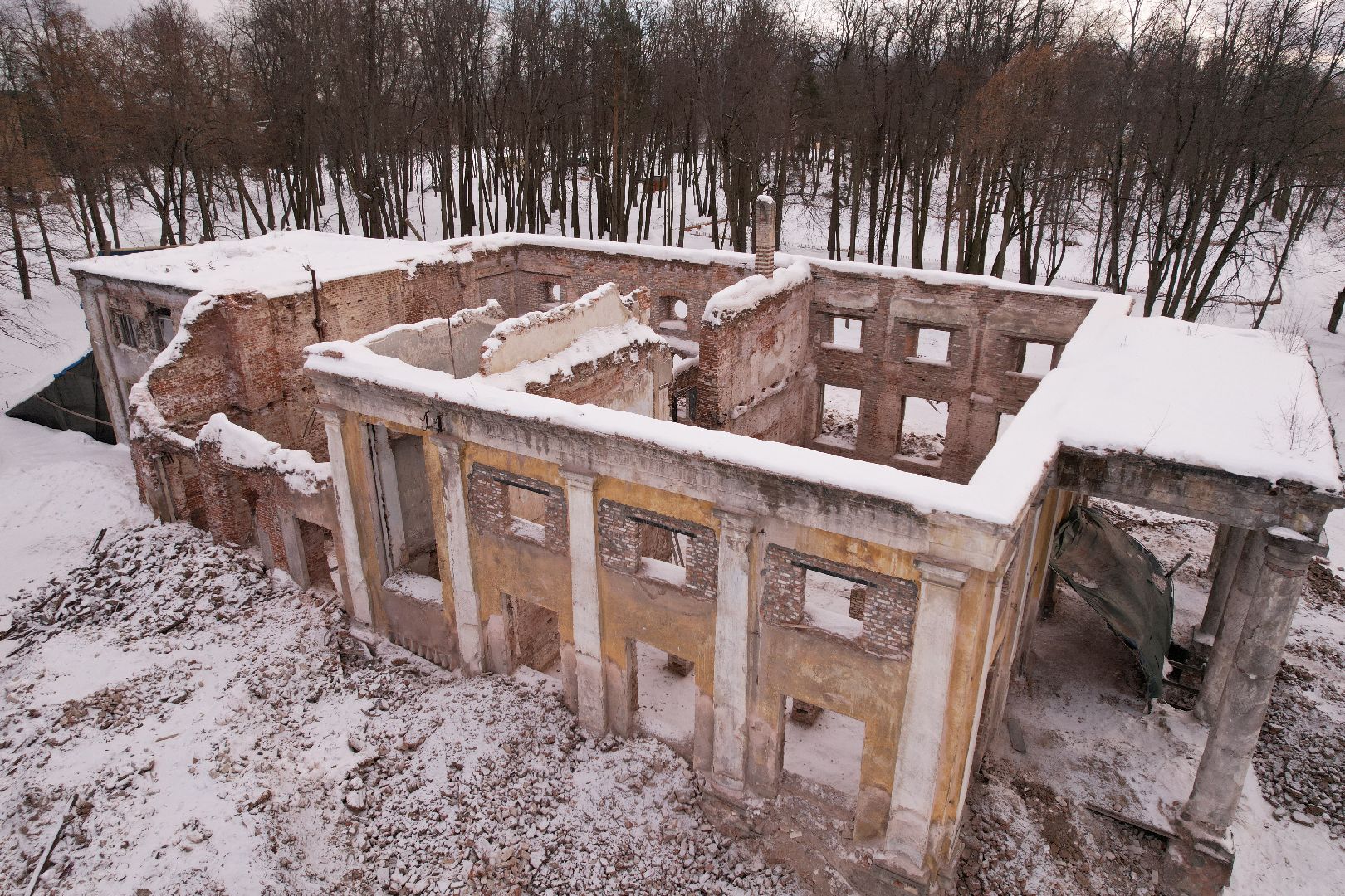 видео с коптера, лосино-петровский, культура, усадьба,