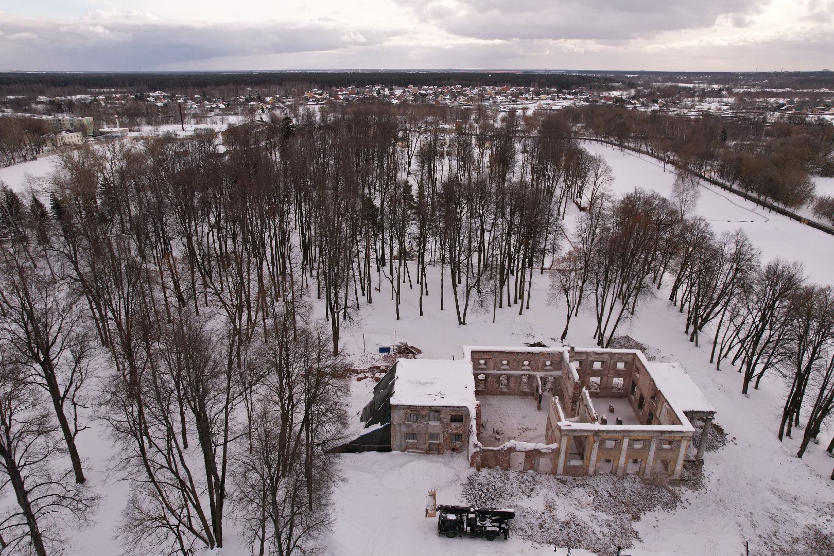 видео с коптера, лосино-петровский, культура, усадьба,