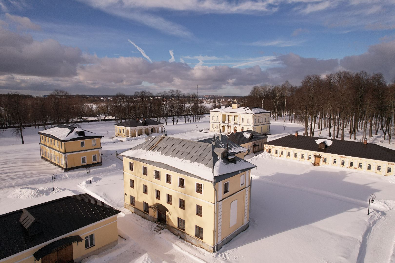 видео с коптера, лосино-петровский, культура, усадьба,