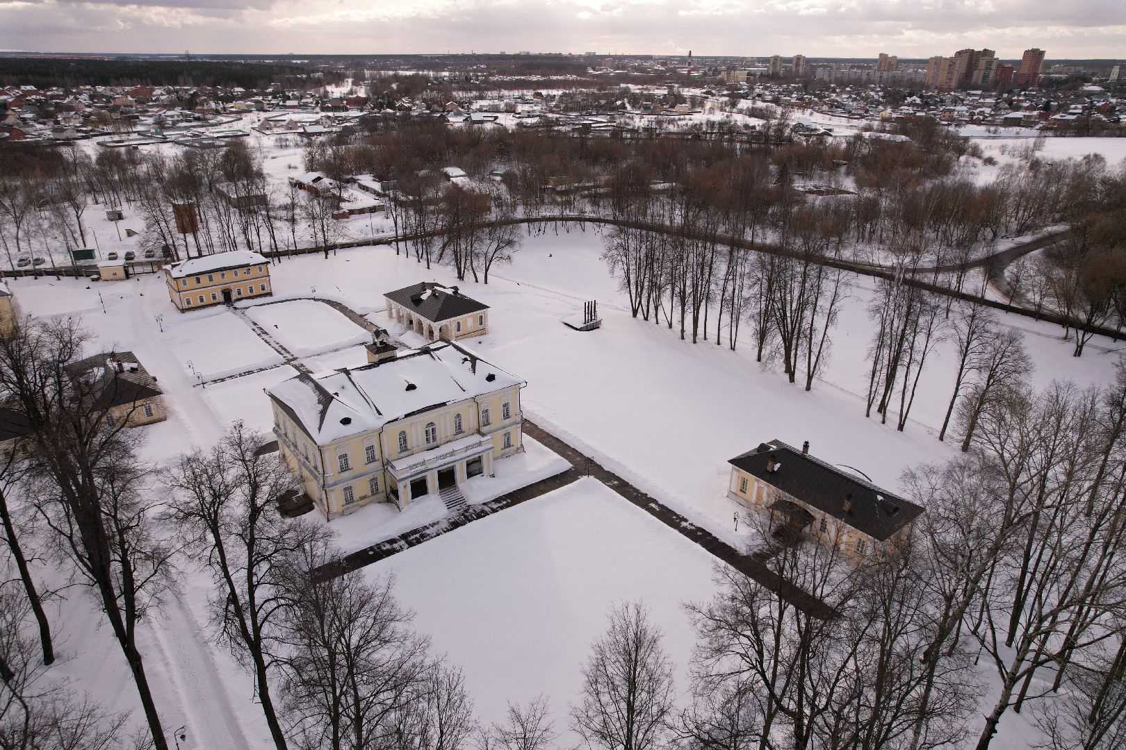 видео с коптера, лосино-петровский, культура, усадьба,
