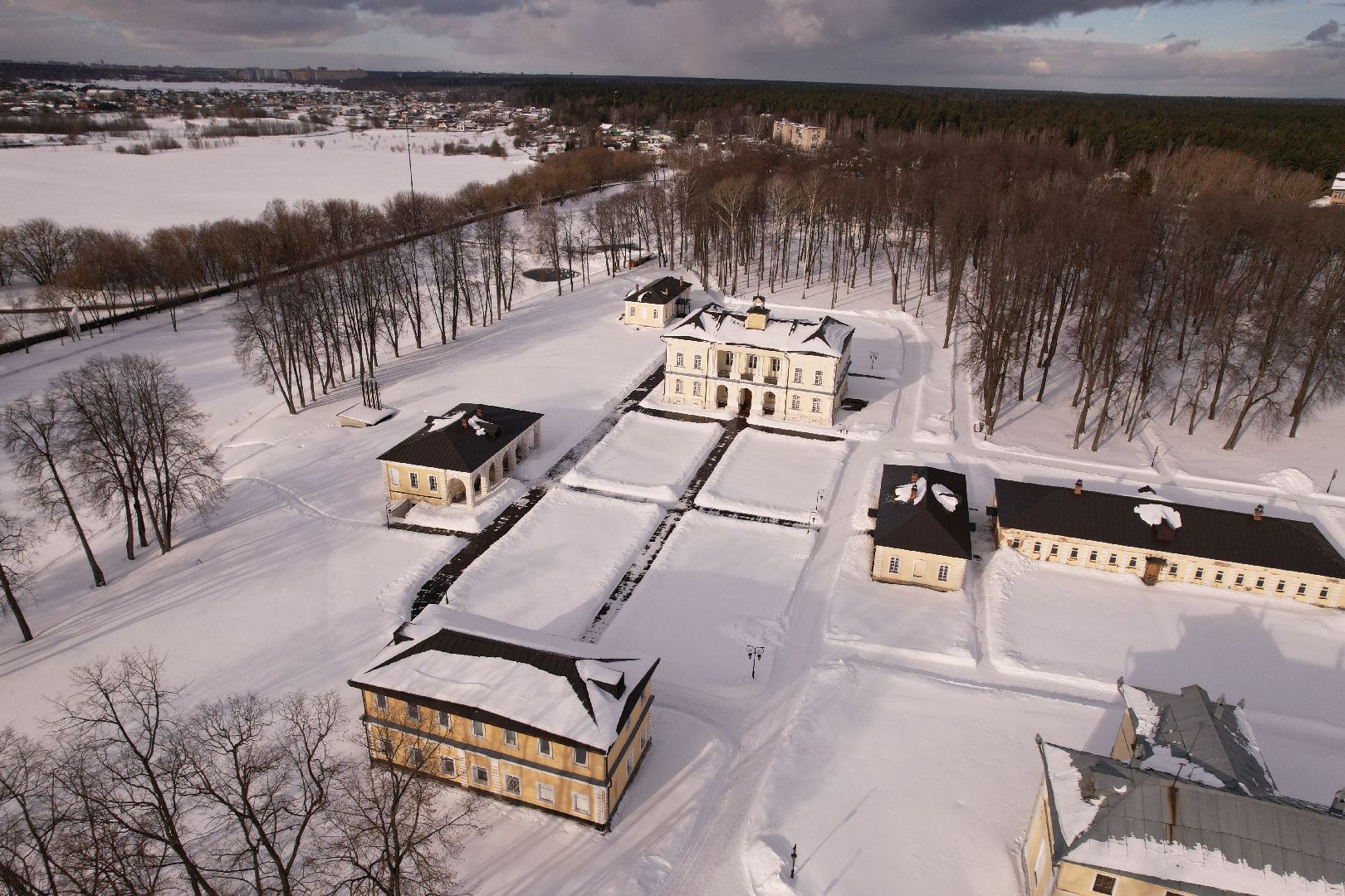 видео с коптера, лосино-петровский, культура, усадьба,