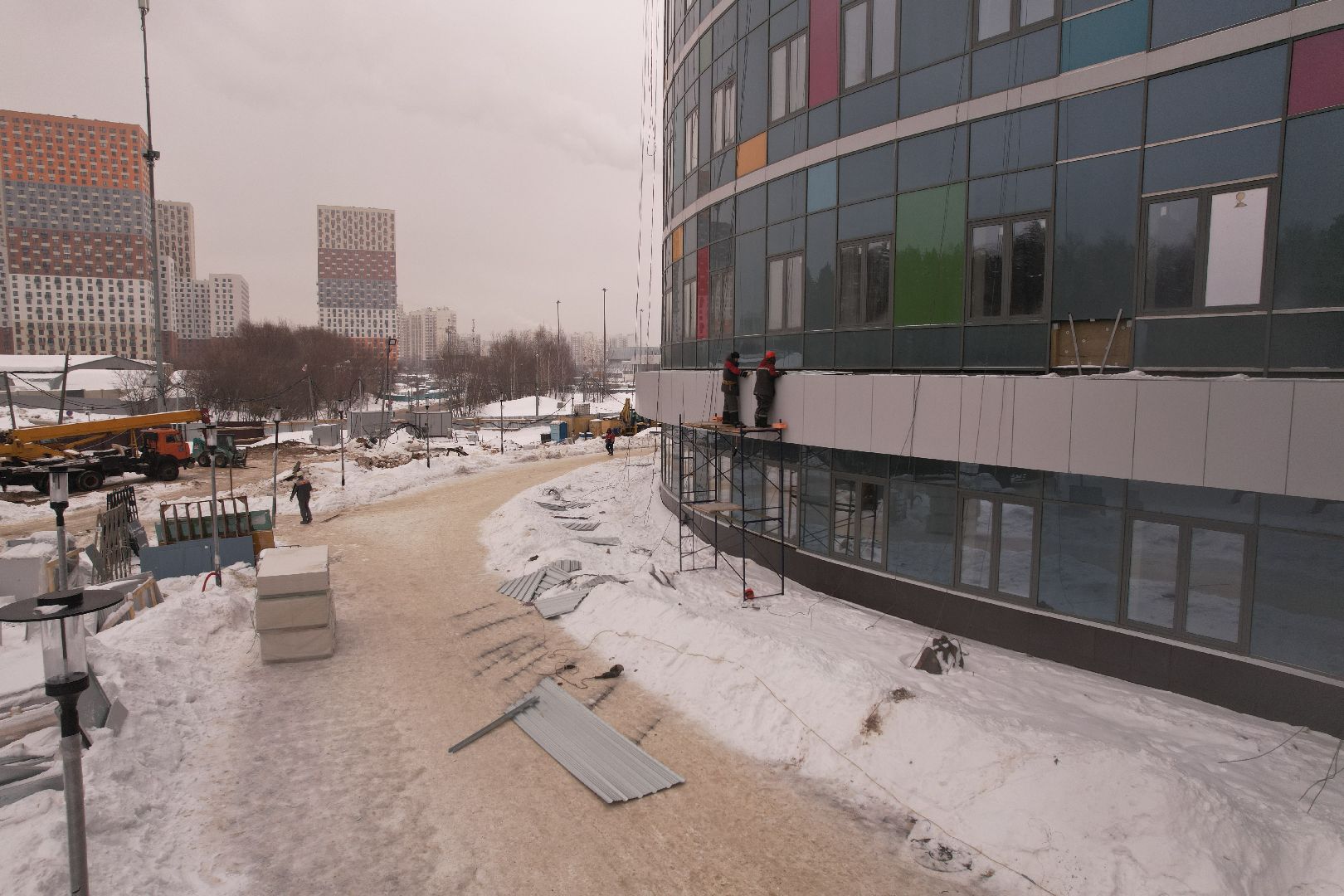 видео с коптера, красногорск, дороги, строительство,