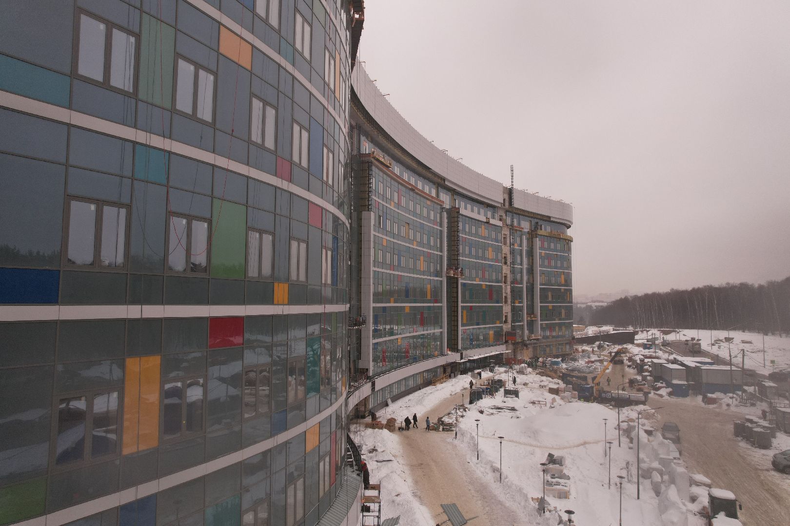 видео с коптера, красногорск, дороги, строительство,