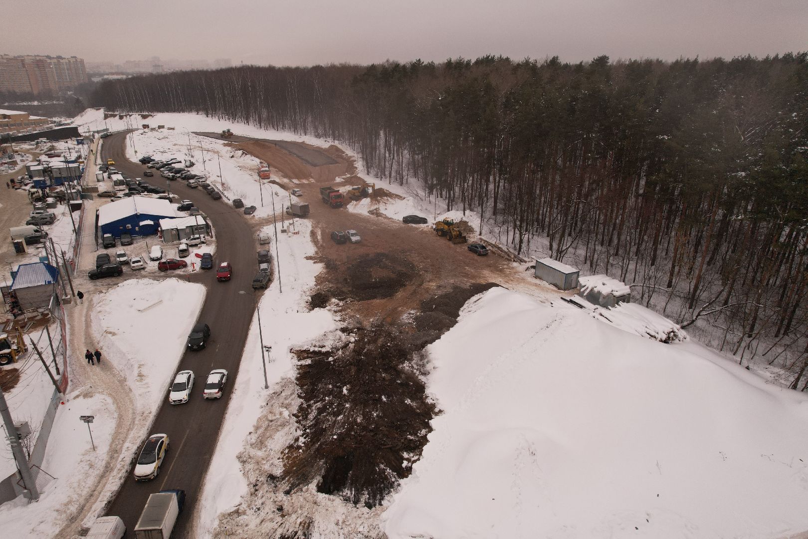 видео с коптера, красногорск, дороги, строительство,