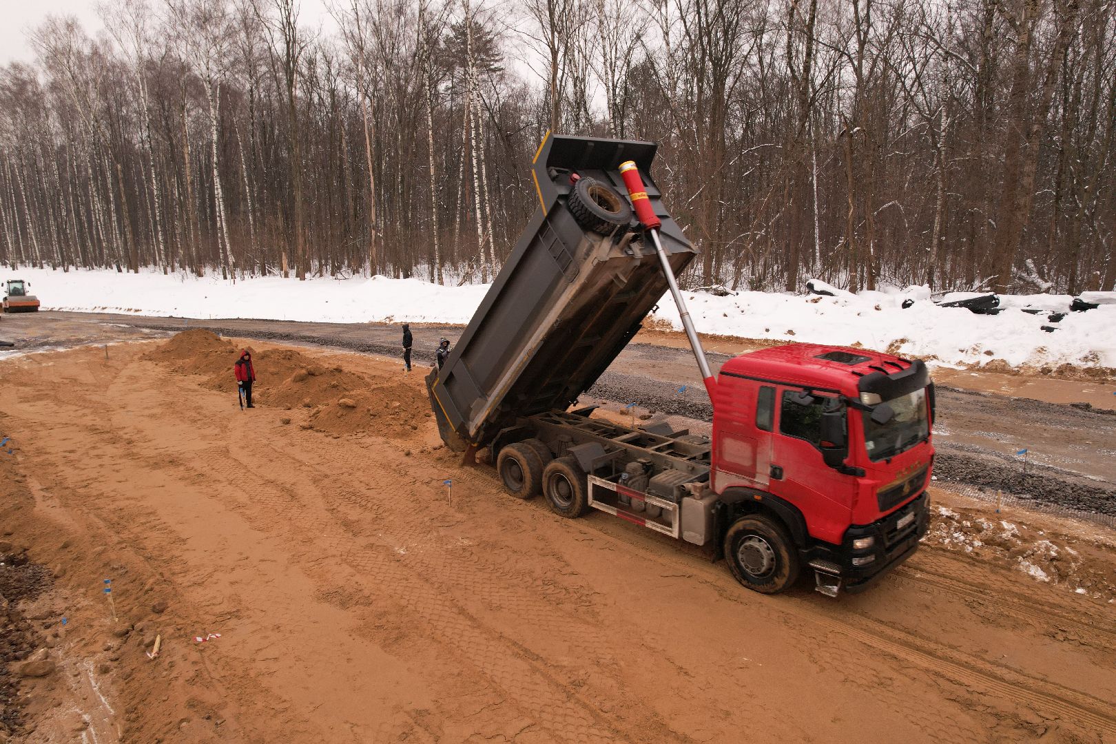 видео с коптера, красногорск, дороги, строительство,