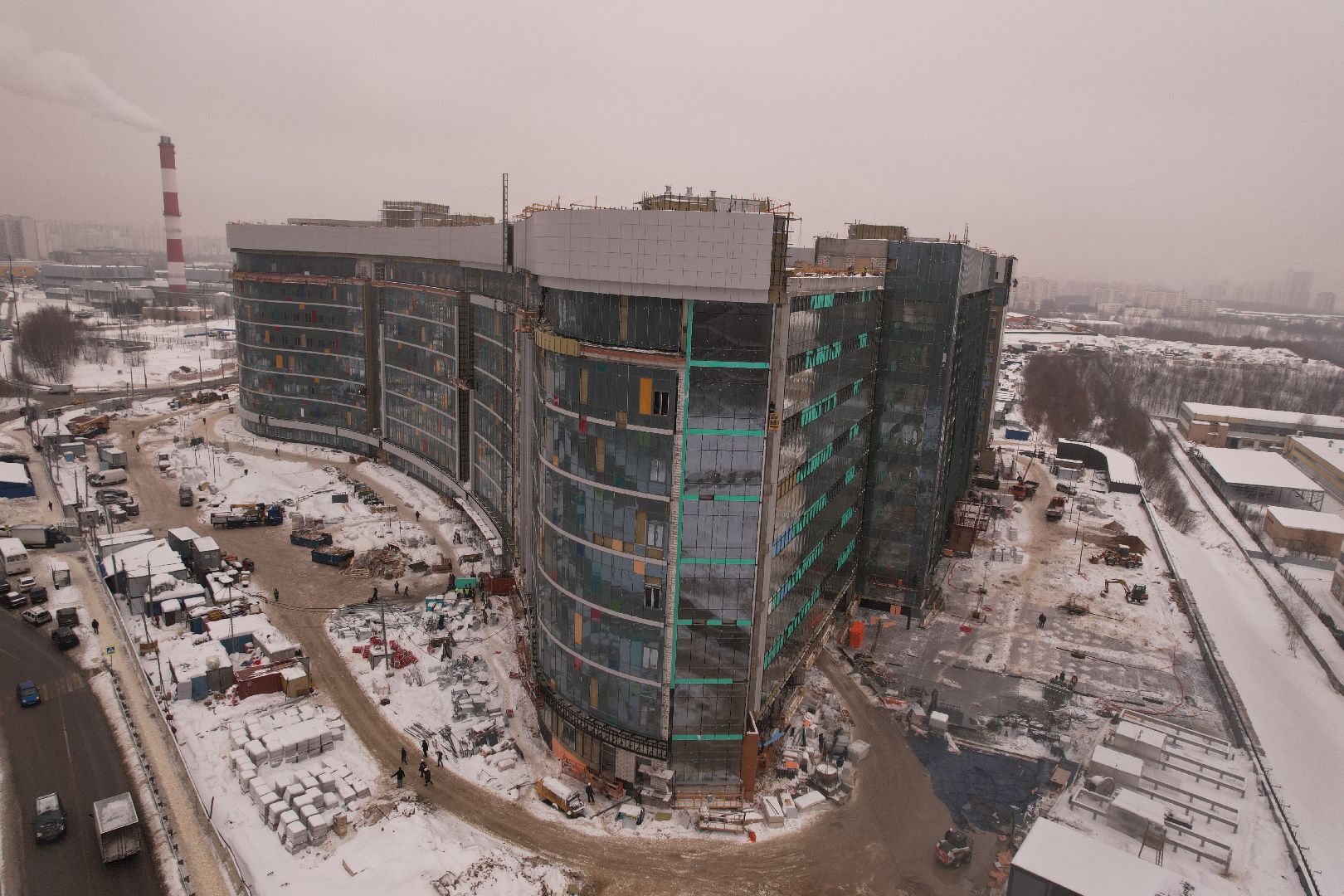 видео с коптера, красногорск, дороги, строительство,