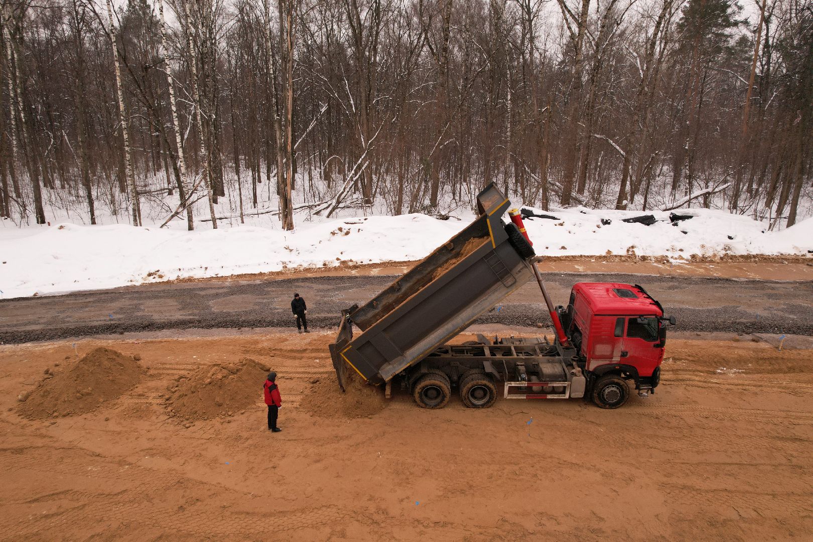 видео с коптера, красногорск, дороги, строительство,
