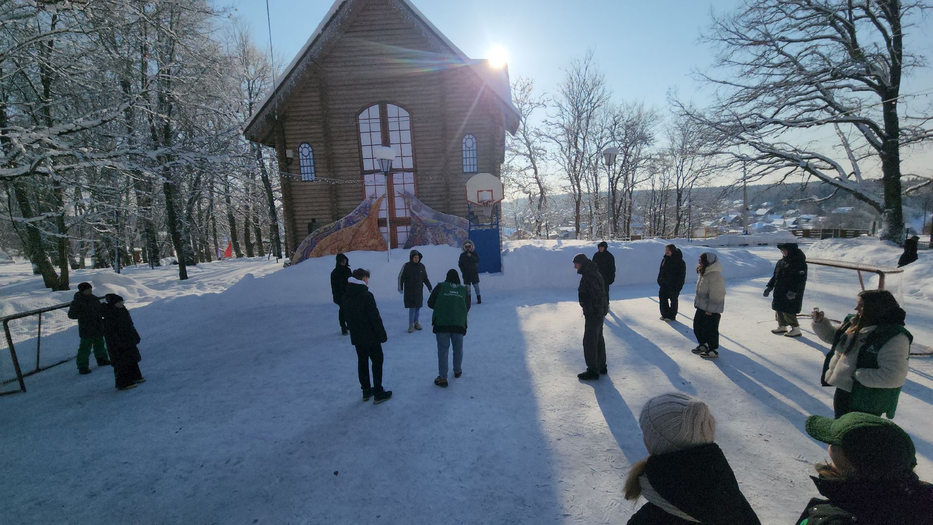 зима в парках, зима в Рузе, футбол, зима в подмомсковье, зима 2024, руза, рузский городской округ,