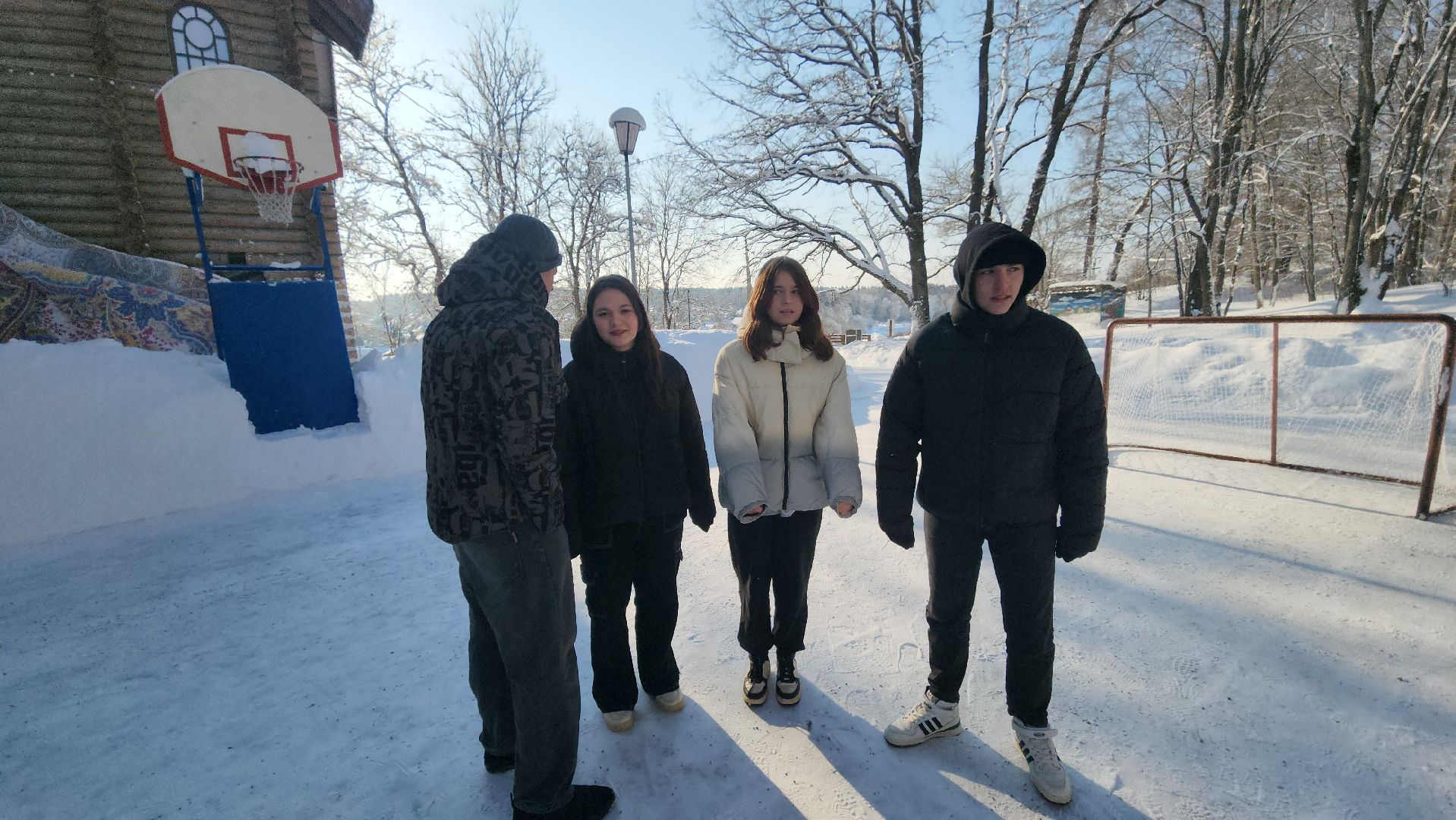 зима в парках, зима в Рузе, футбол, зима в подмомсковье, зима 2024, руза, рузский городской округ,