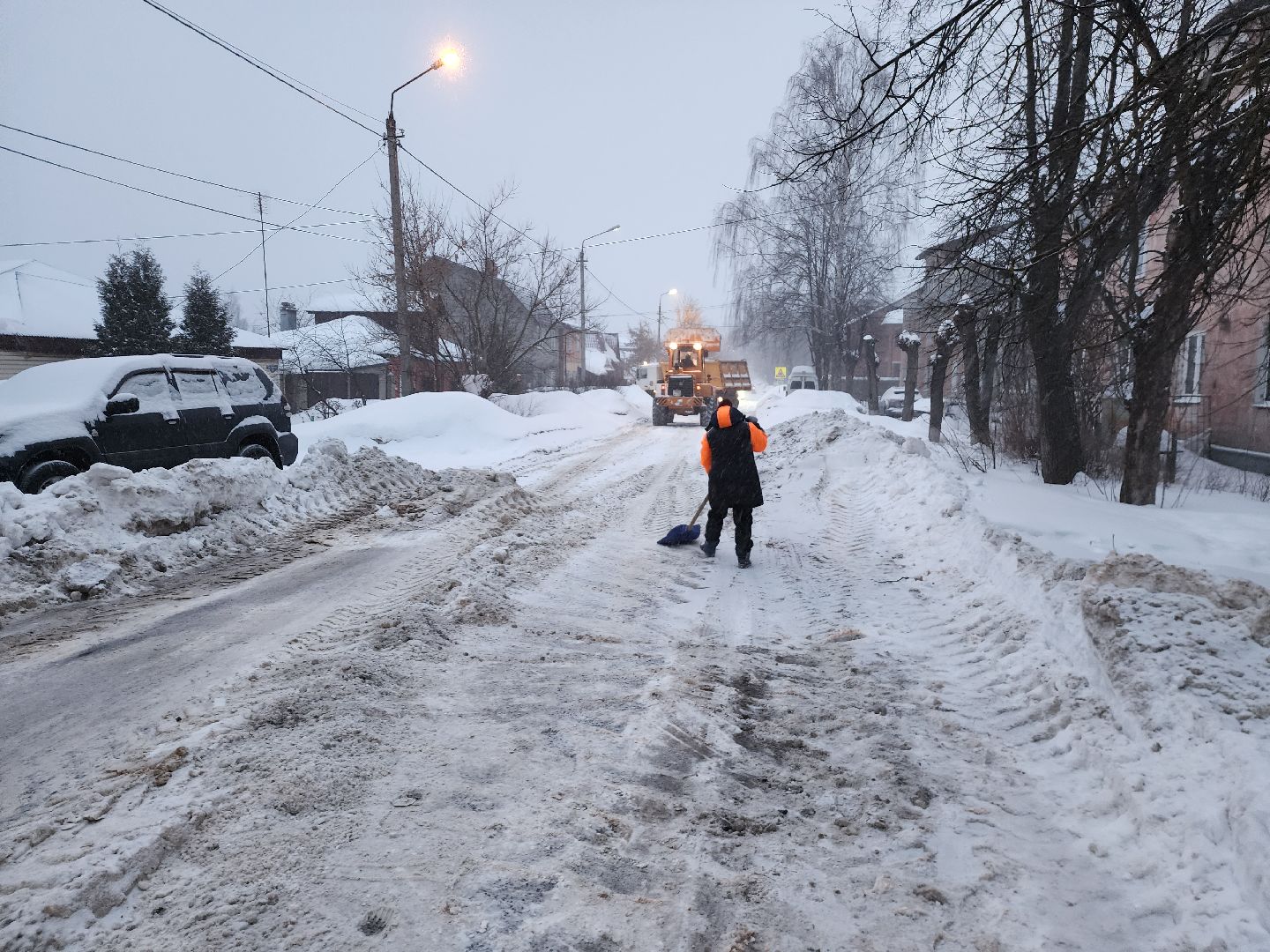 снег, снегопад, серпухов, улица рабочая, комбинат благоустройства,