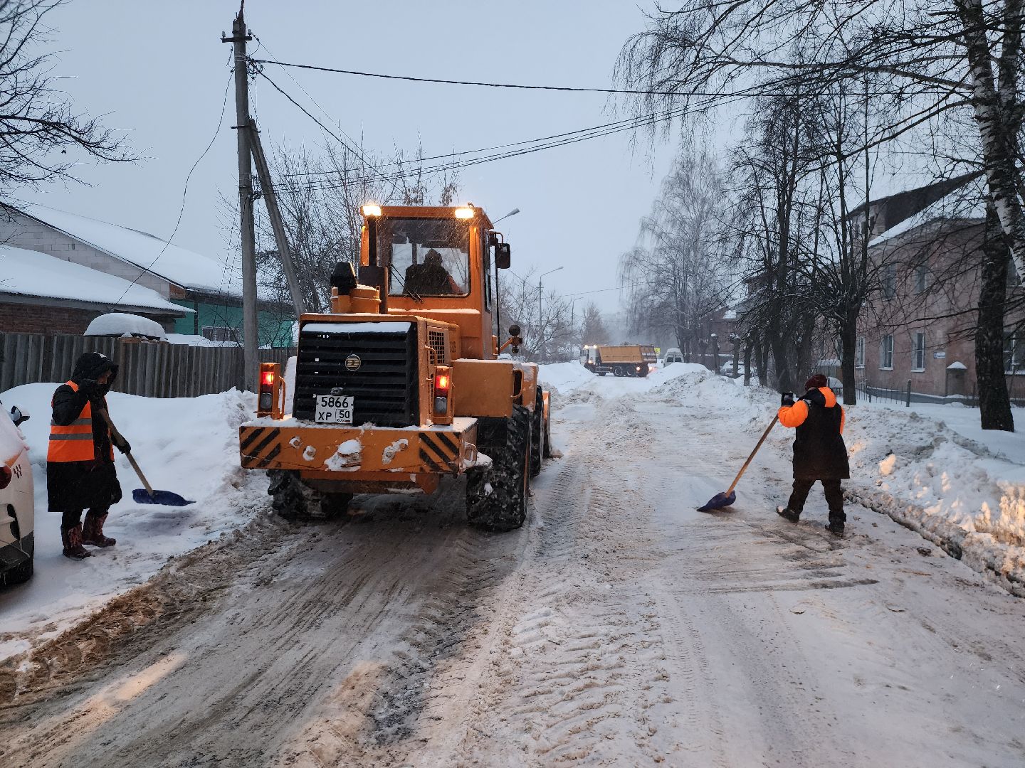 снег, снегопад, серпухов, улица рабочая, комбинат благоустройства,