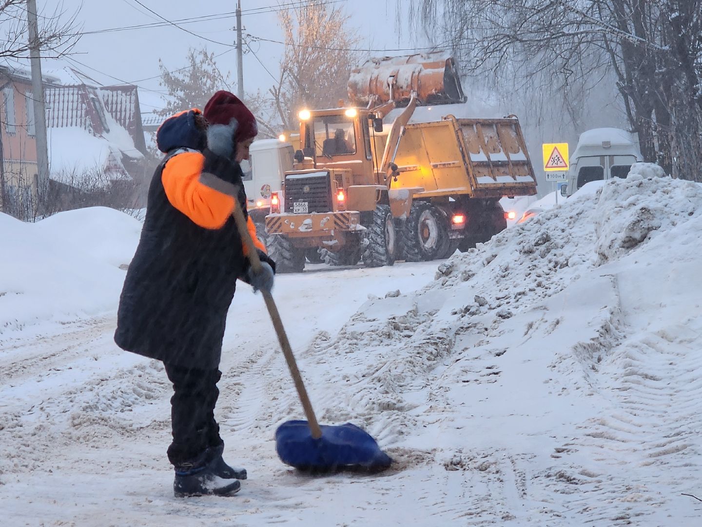 снег, снегопад, серпухов, улица рабочая, комбинат благоустройства,