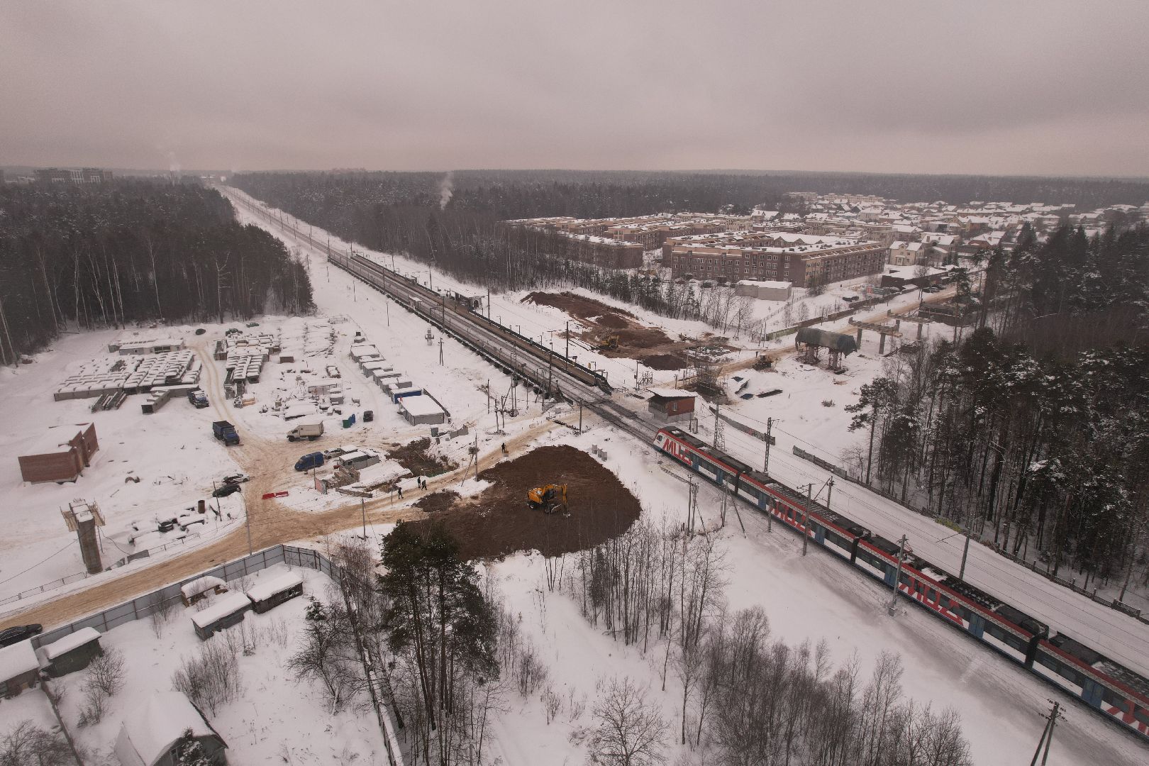 видео с коптера, путепровод,