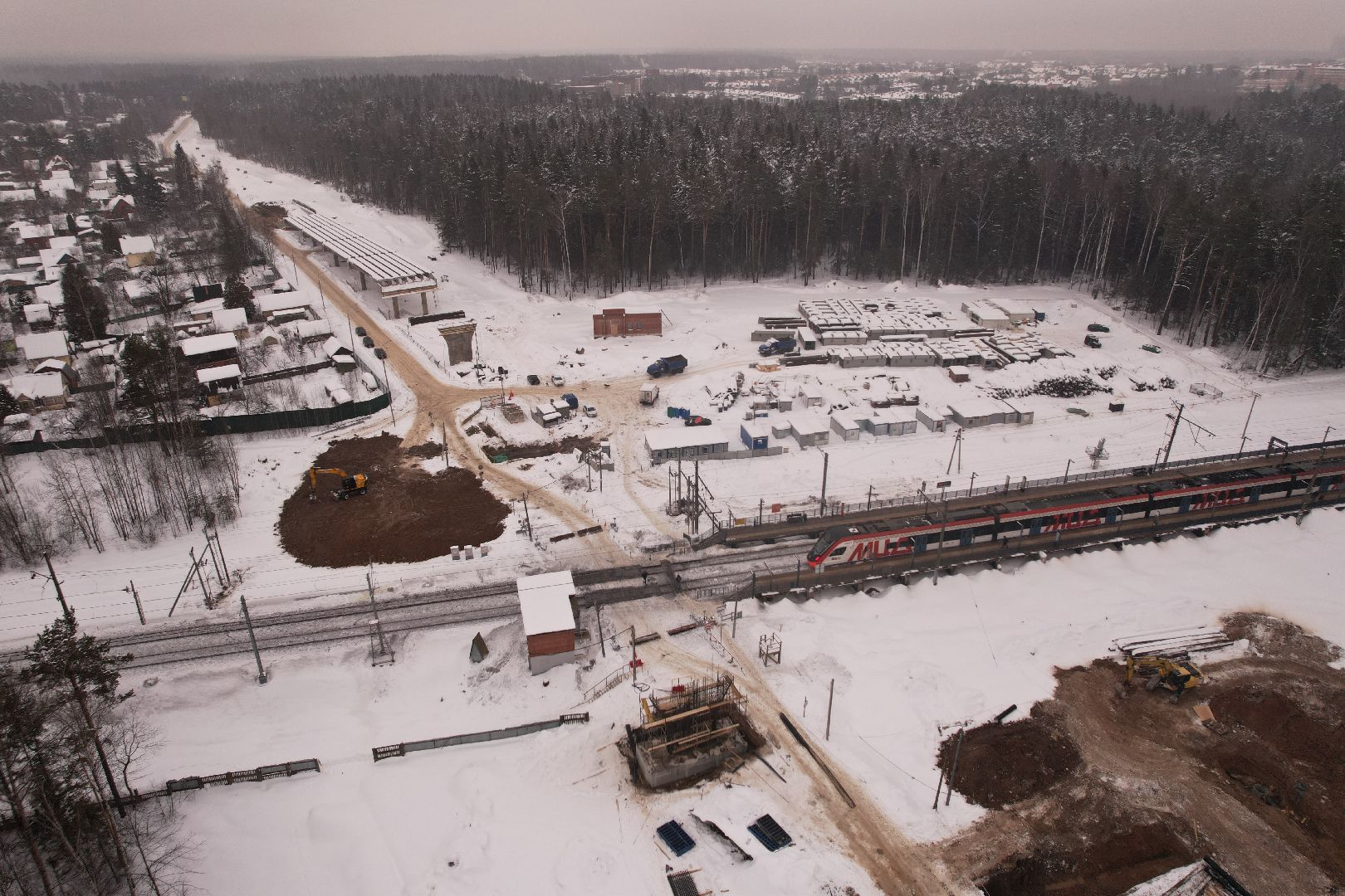 видео с коптера, путепровод,