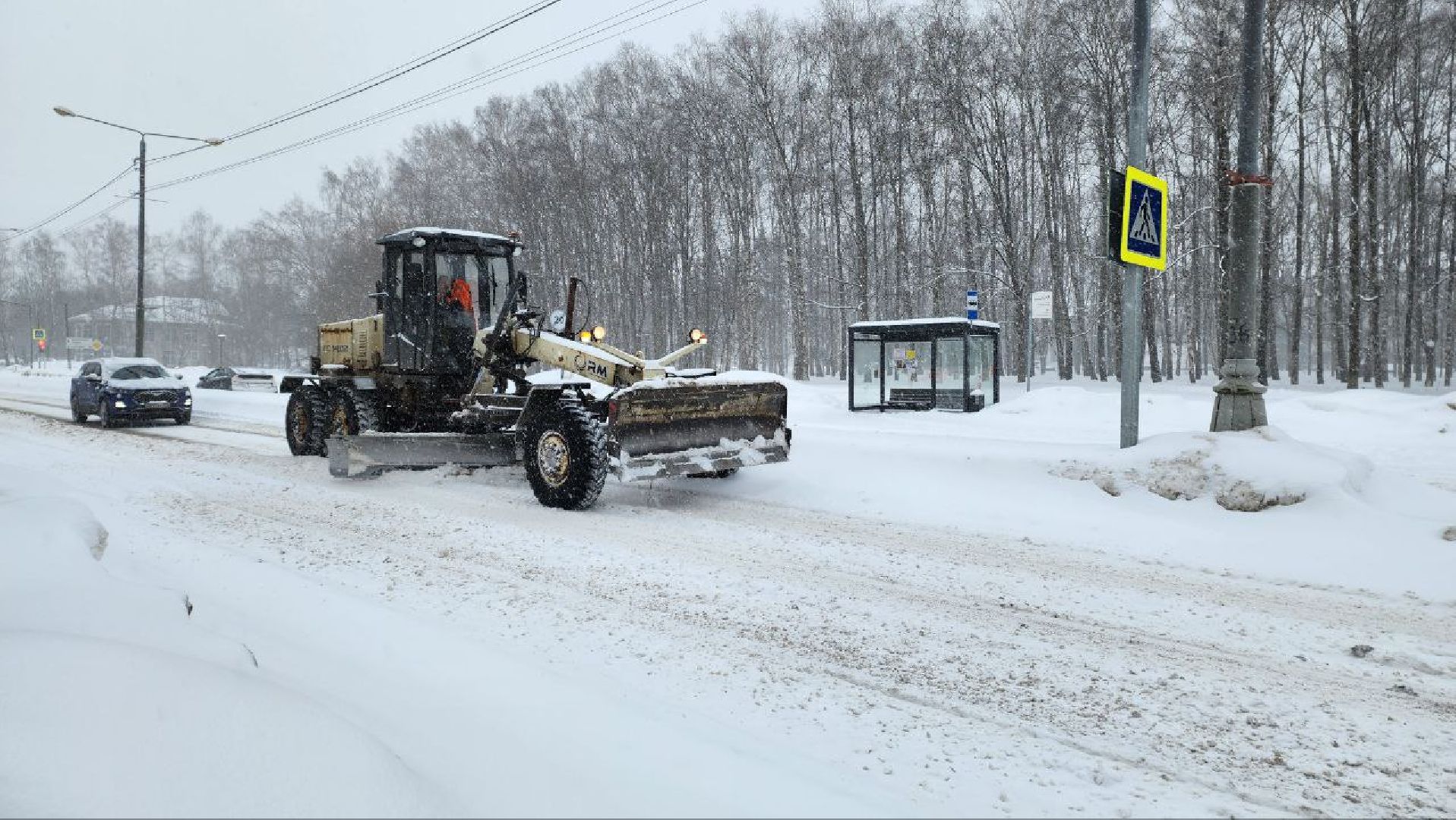 пущино, благоустойство, снег, снегопад, автомобили,