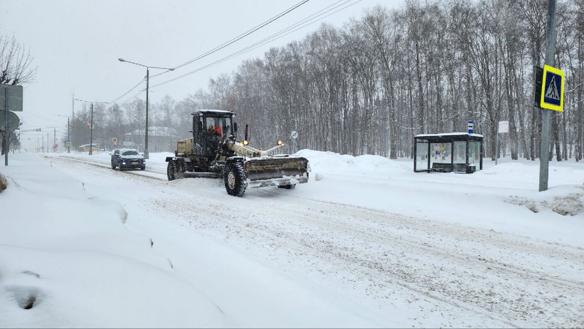 пущино, благоустойство, снег, снегопад, автомобили,