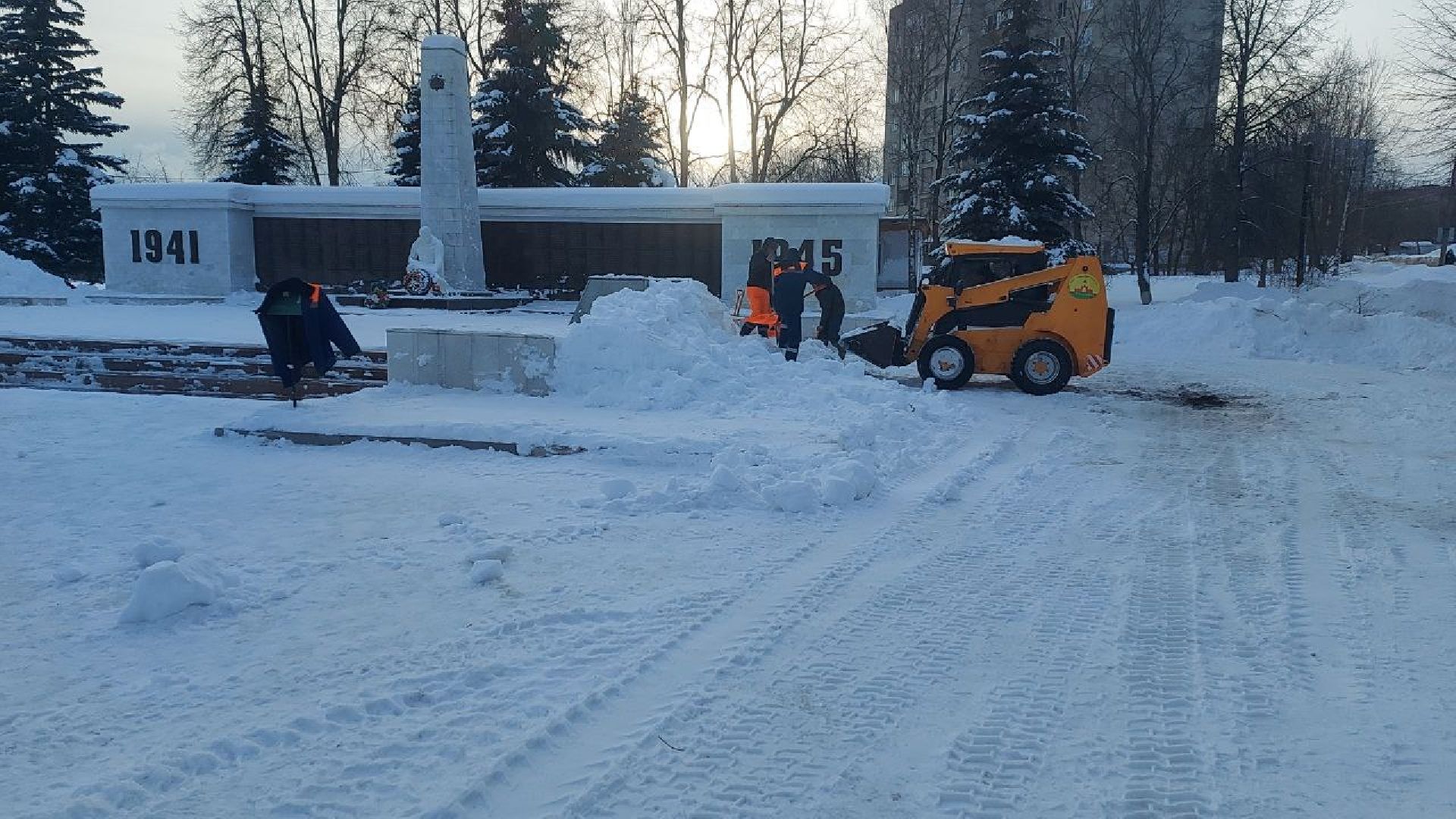 красноармейск, г.о. пушкинский, снегопад, уборка общественных территорий,