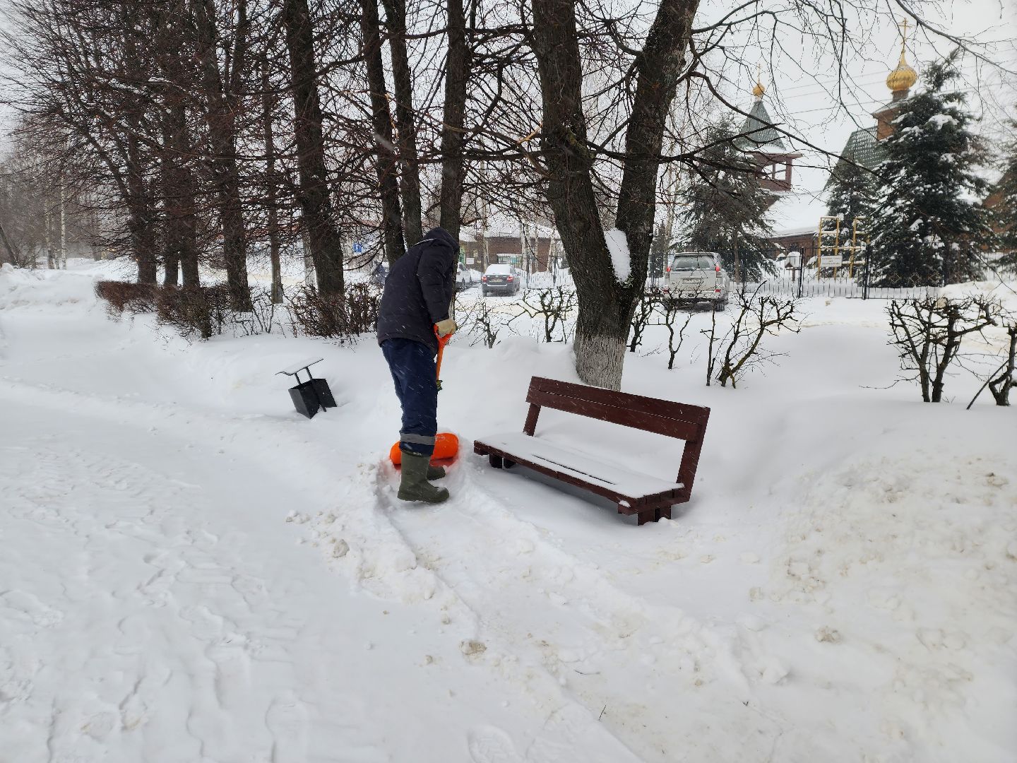 красноармейск, г.о. пушкинский, снегопад, уборка общественных территорий,