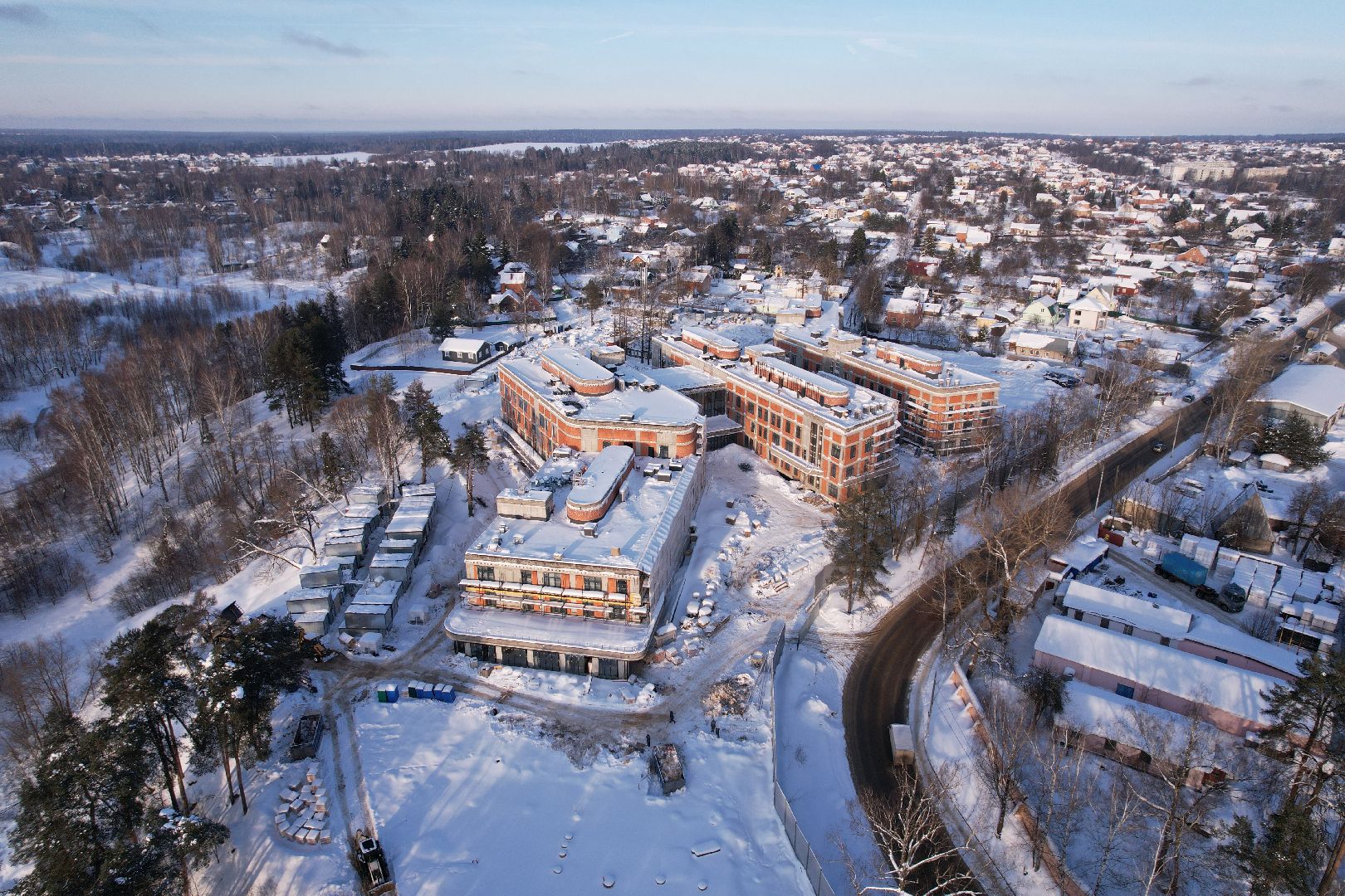 видео с коптера, больница,