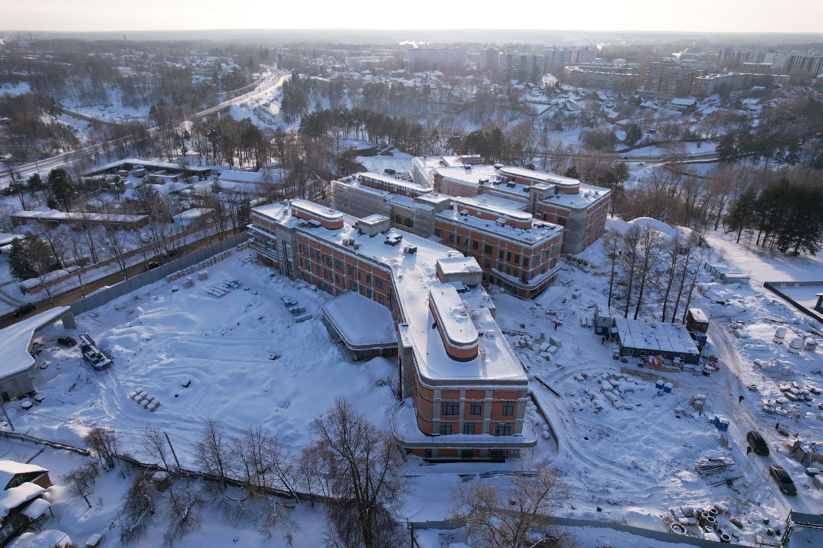 видео с коптера, больница,