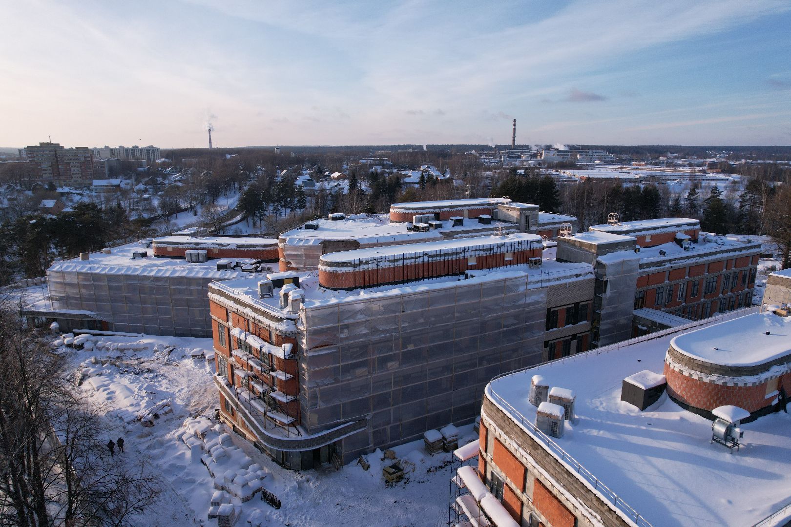 видео с коптера, больница,