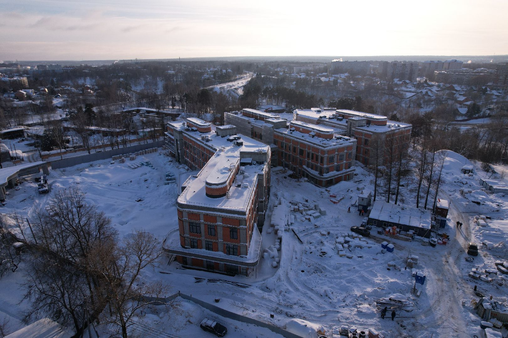 видео с коптера, больница,