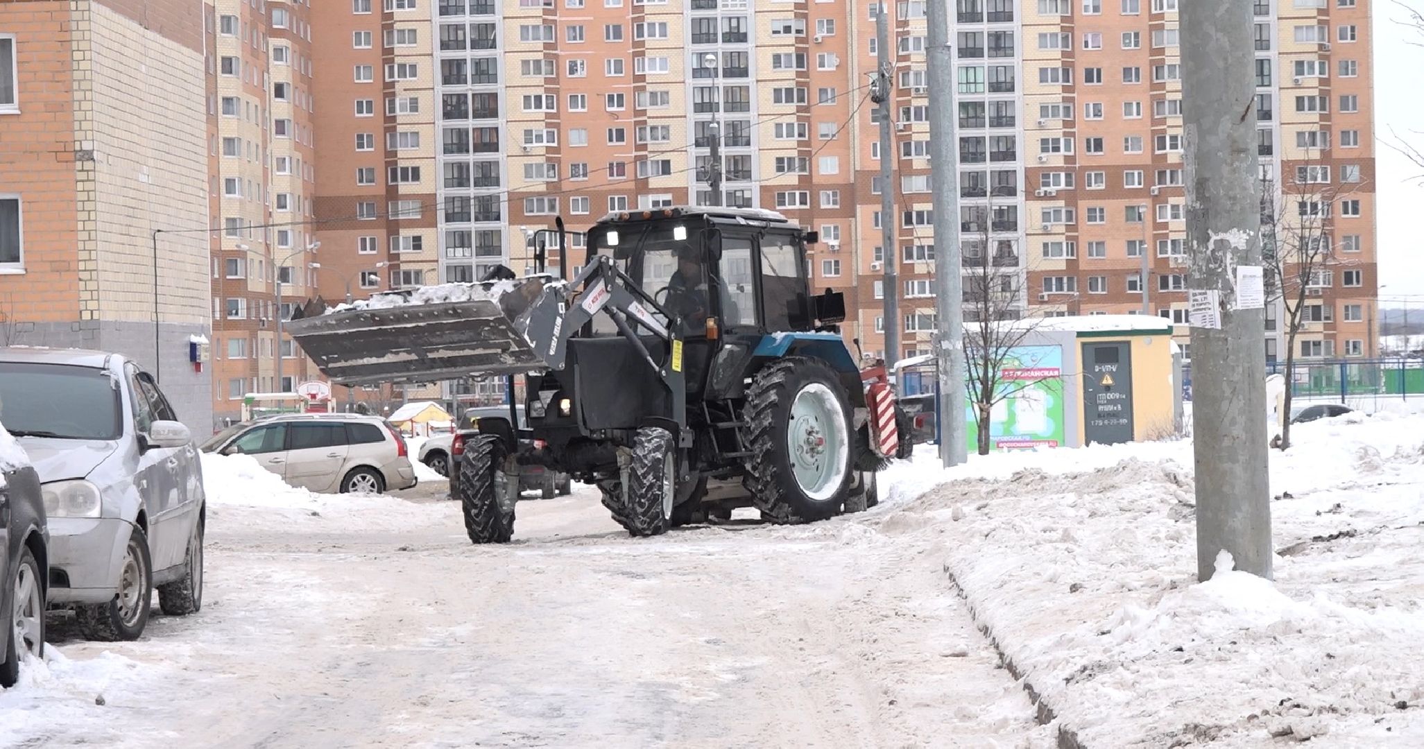 уборка снега, микрорайон Южный, Благосервис, Домодедово,