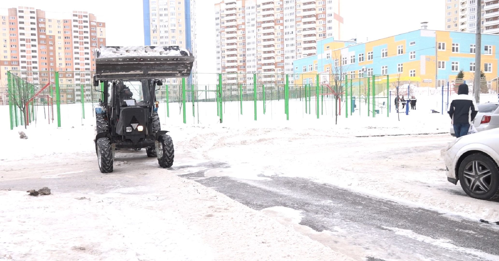 уборка снега, микрорайон Южный, Благосервис, Домодедово,