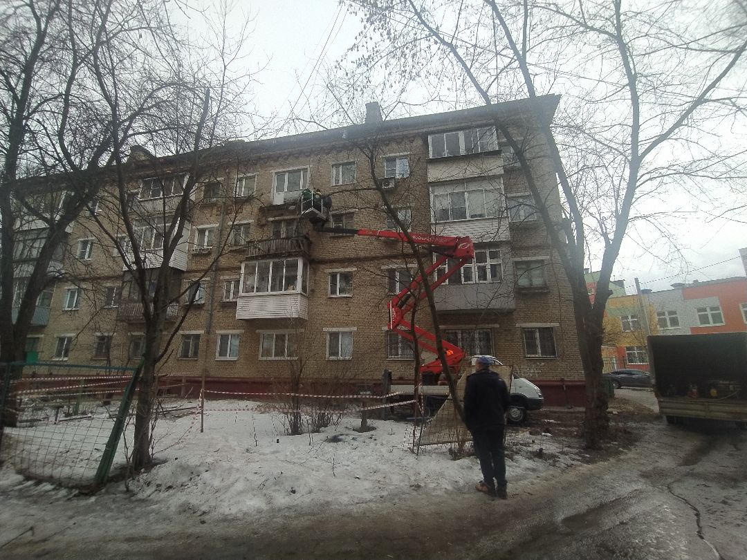 ЖКХ, обвал балкона, Щёлково, демонтаж