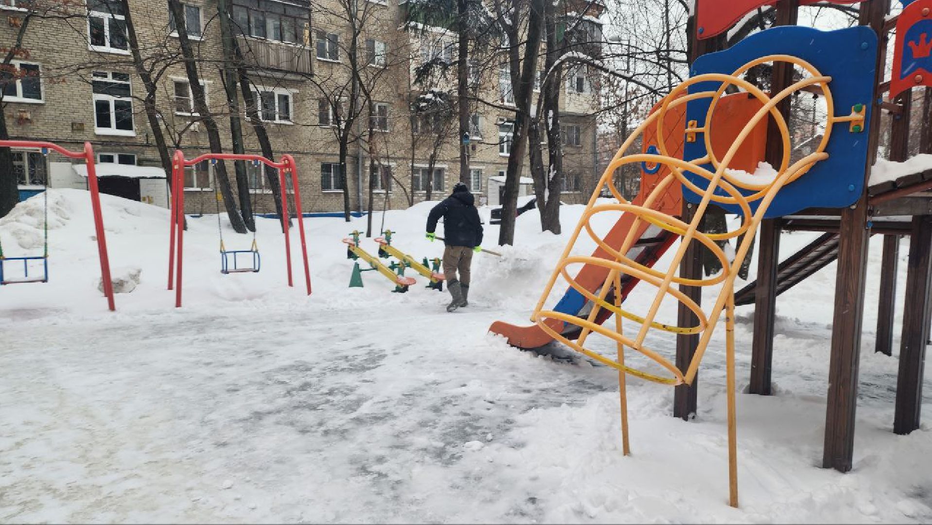 люберцы, уборка снега, снегопад,