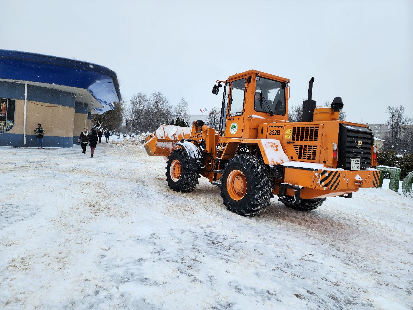 Подольск, уборка снега, коммунальная техника, снегопад,