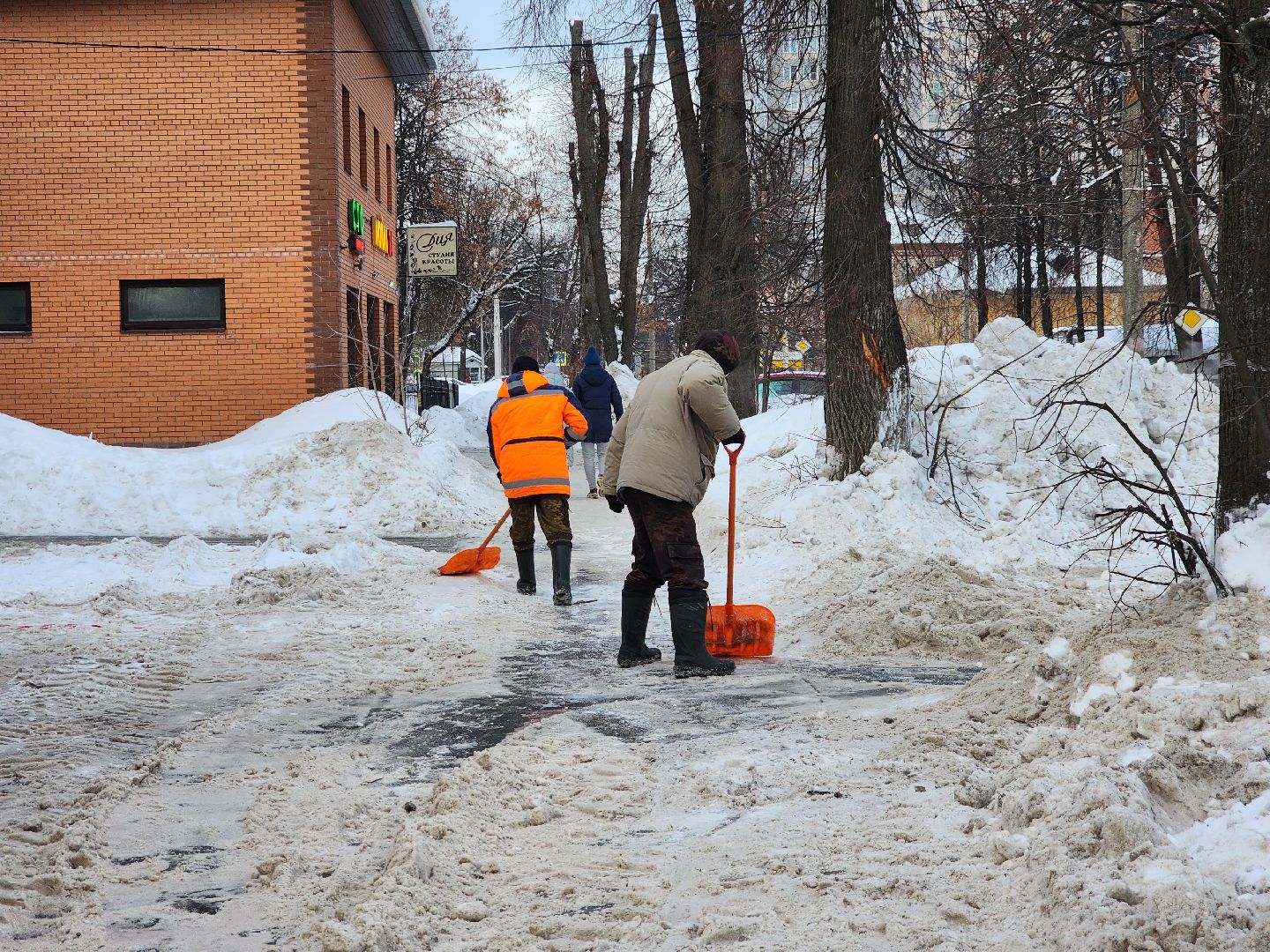 пушкино, уборка снега, коммунальные служба,