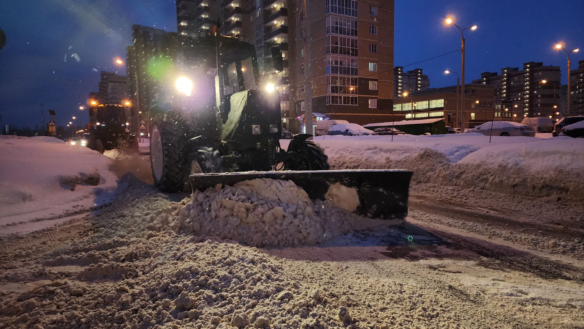 уборка дорог, снегопад, коммунальные служба, уборка снега, Лосино-Петровский,