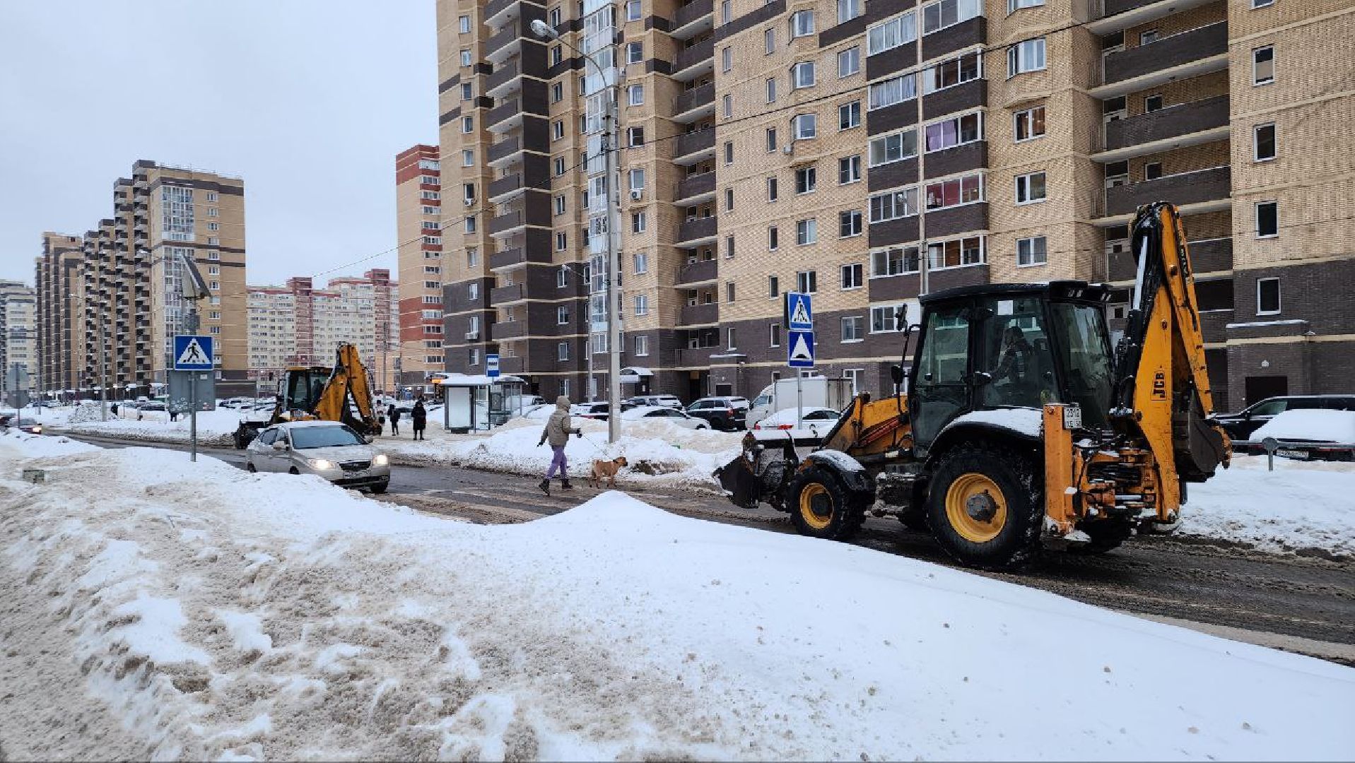 уборка дорог, снегопад, коммунальные служба, уборка снега, Лосино-Петровский,