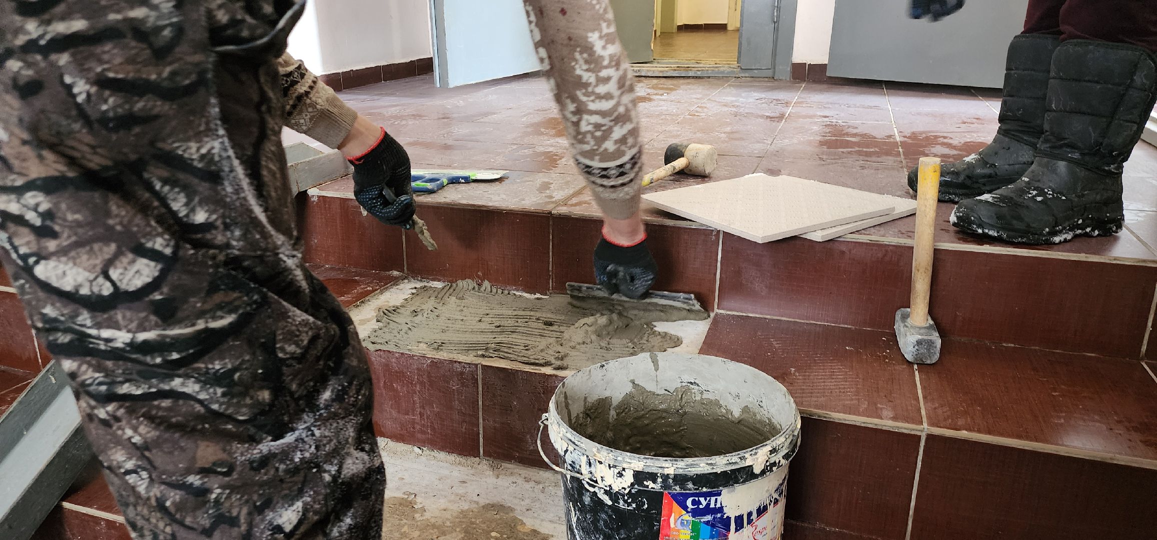 противоскользящая плитка, Домодедово - парк, поручение от жителей,