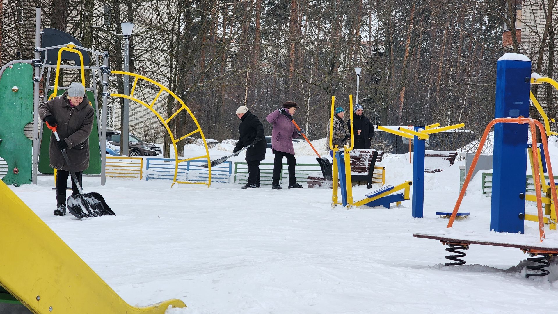 протвино, детская площадка, снег, снег и наледь, уборка,