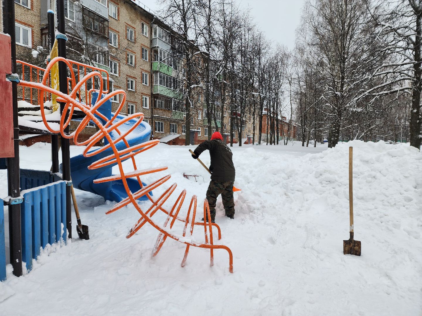 красноармейск, г.о. пушкинский, уборка общественных территорий, уборка снега,